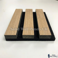 Real Wood Acoustic Slatted Wall Panels –  Premium Oak (60×240 cm)