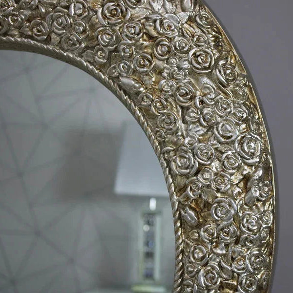 Rosa Heart Mirror – Luxury Champagne & Silver | Solid Wall Panels