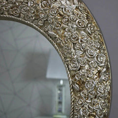 Rosa Heart Mirror – Luxury Champagne & Silver | Solid Wall Panels