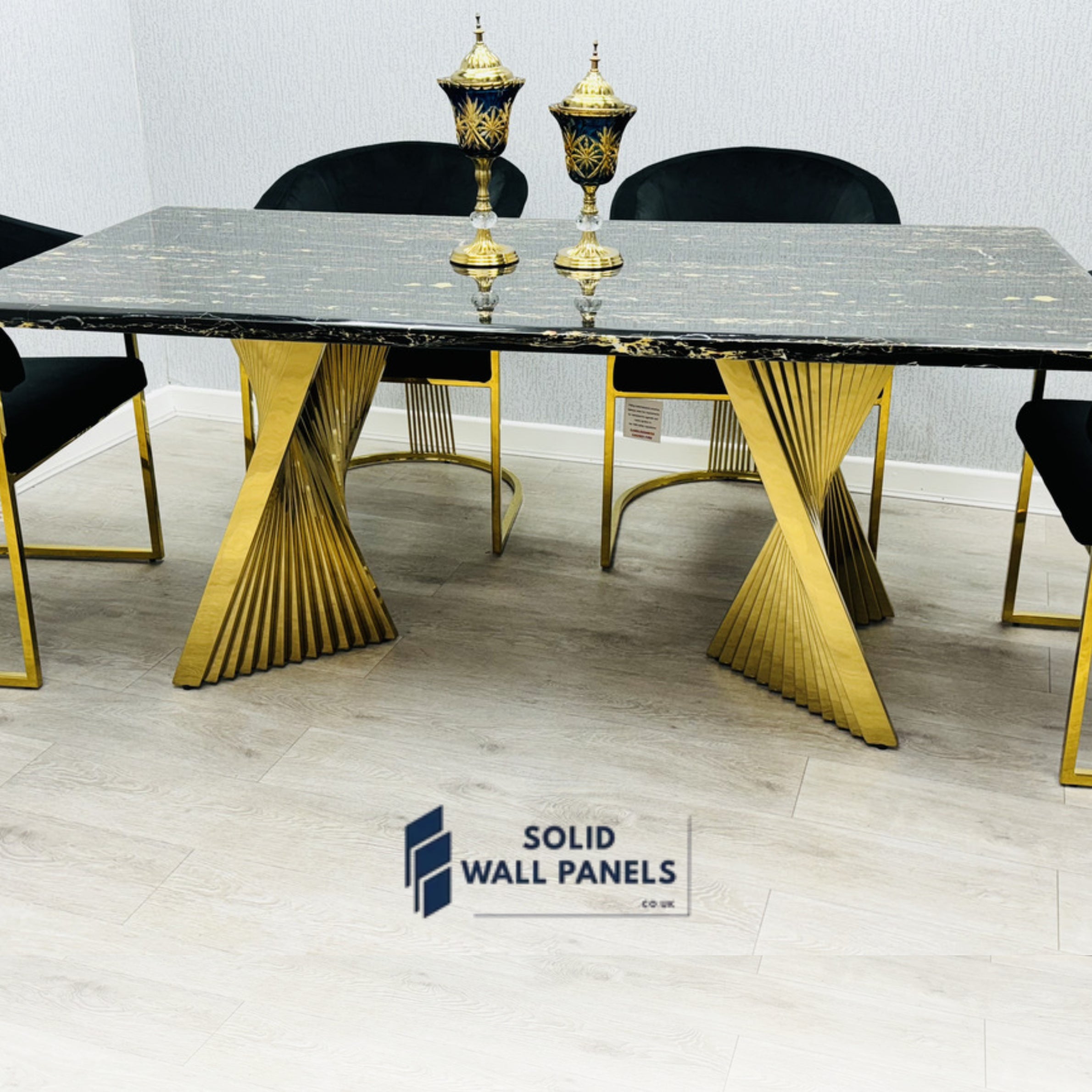 Ravello 180cm Marble Dining Table – Cream & Gold or Black & Gold