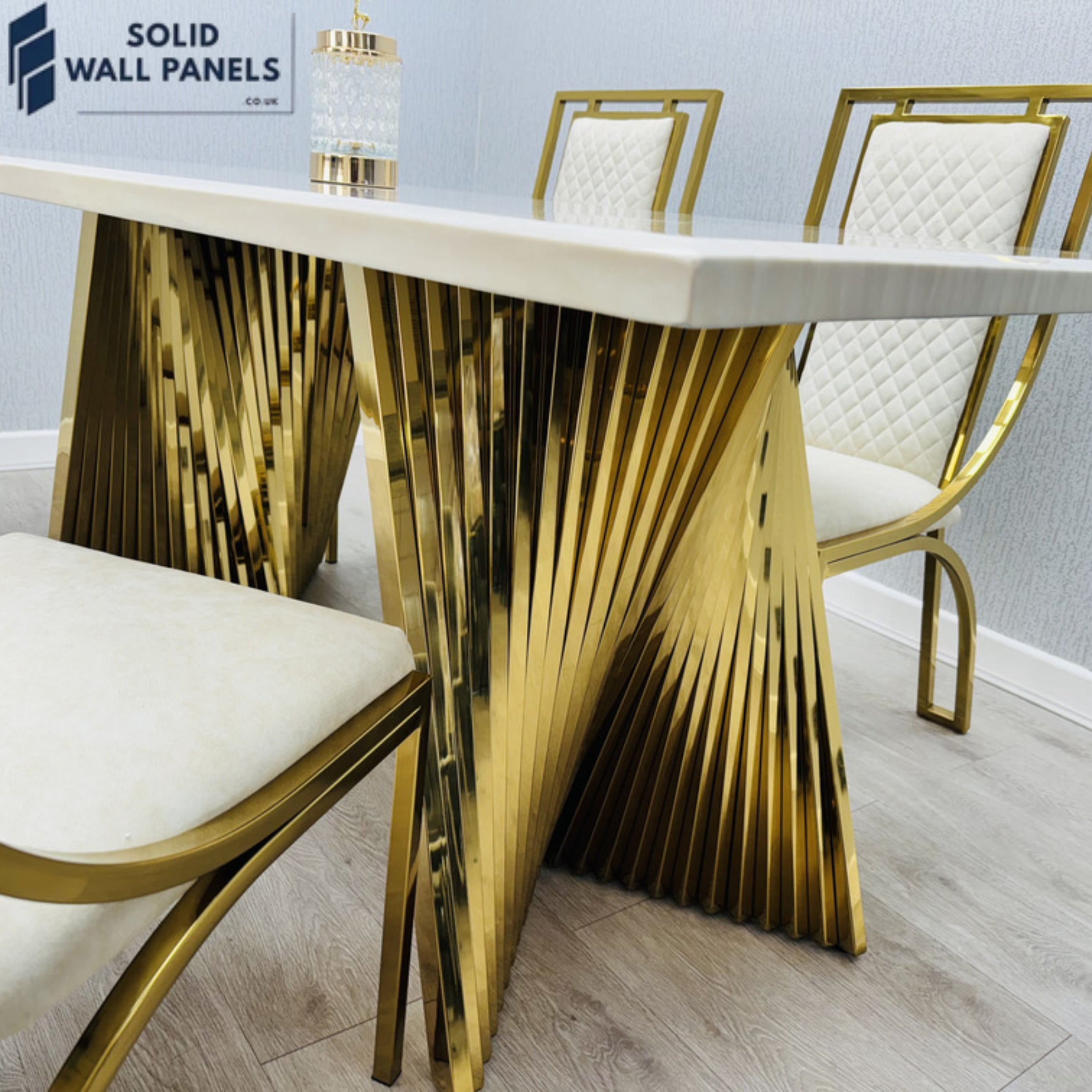 Ravello 180cm Marble Dining Table – Cream & Gold or Black & Gold