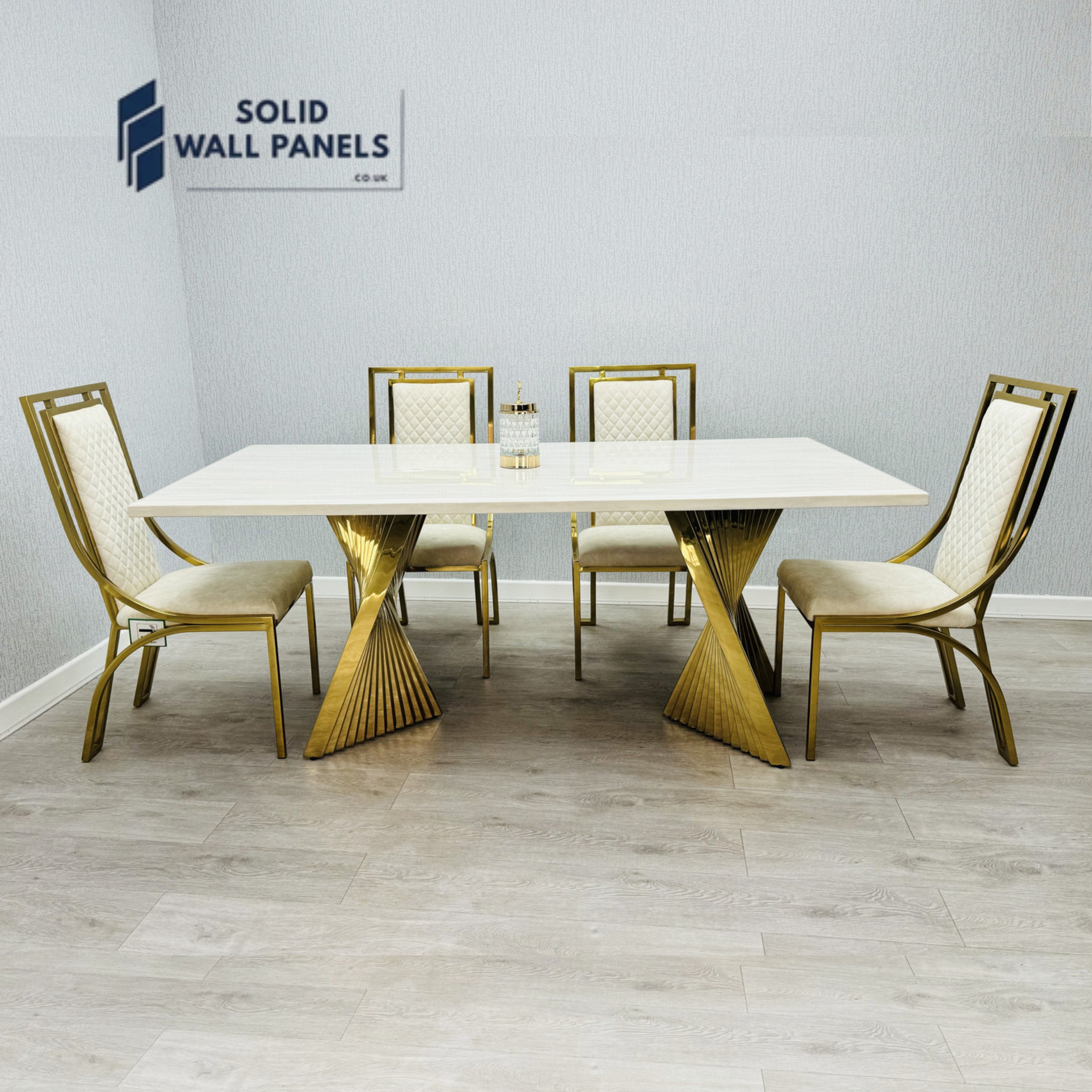 Ravello 180cm Marble Dining Table – Cream & Gold or Black & Gold