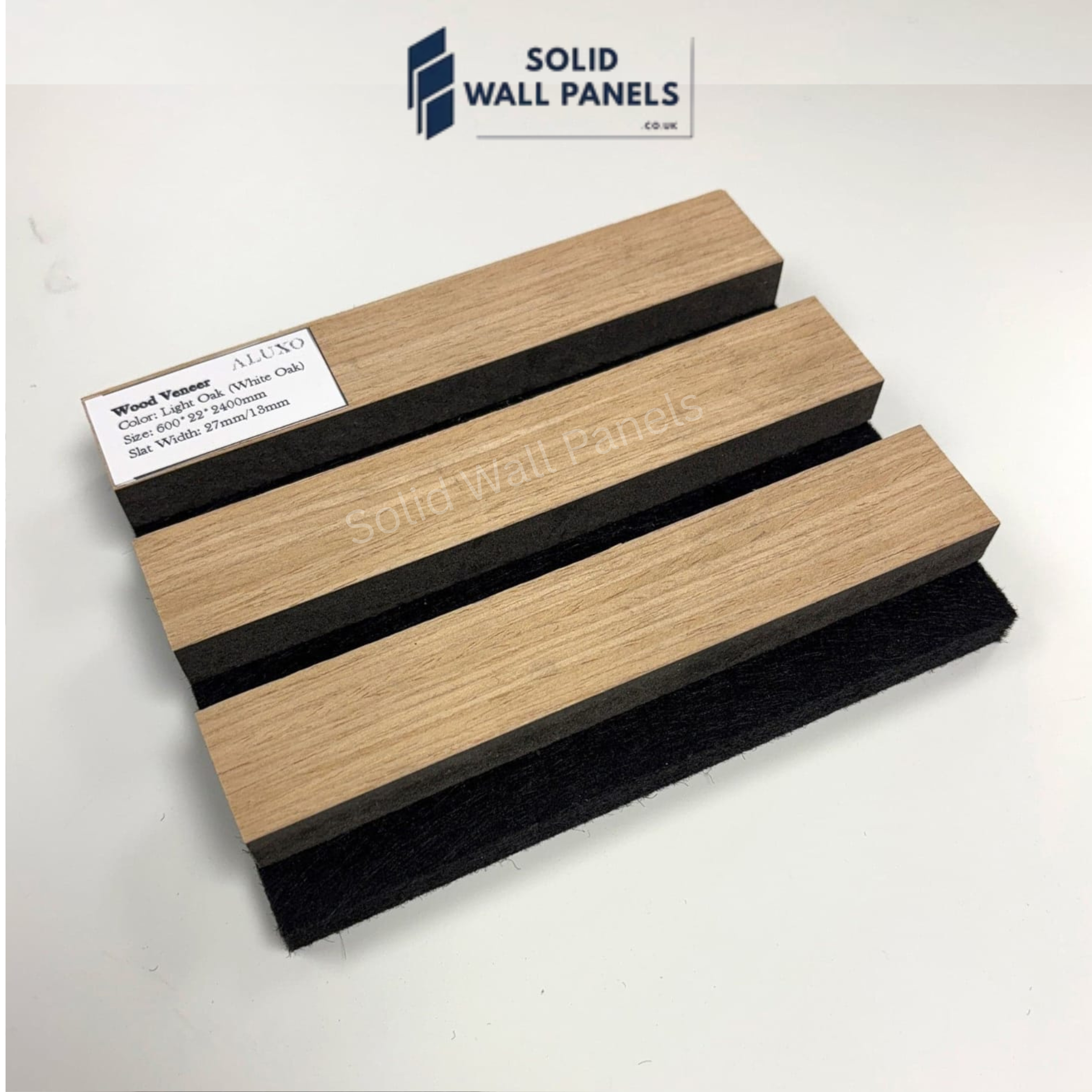 Real Wood Acoustic Slatted Wall Panels –  White Oak (60×240 cm)