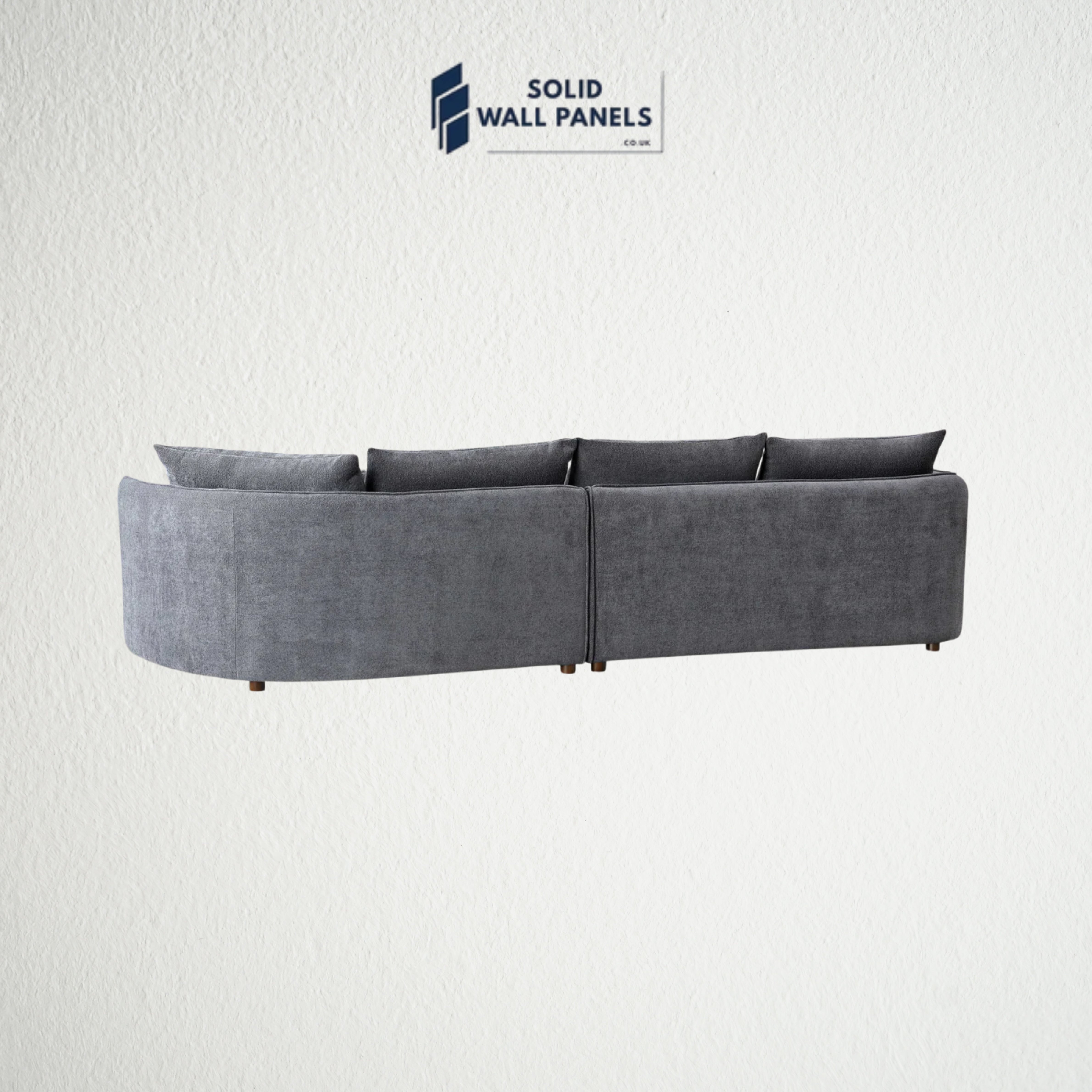 Rubin Corner Chaise – Charcoal Boucle Fabric | Modern Curved Design