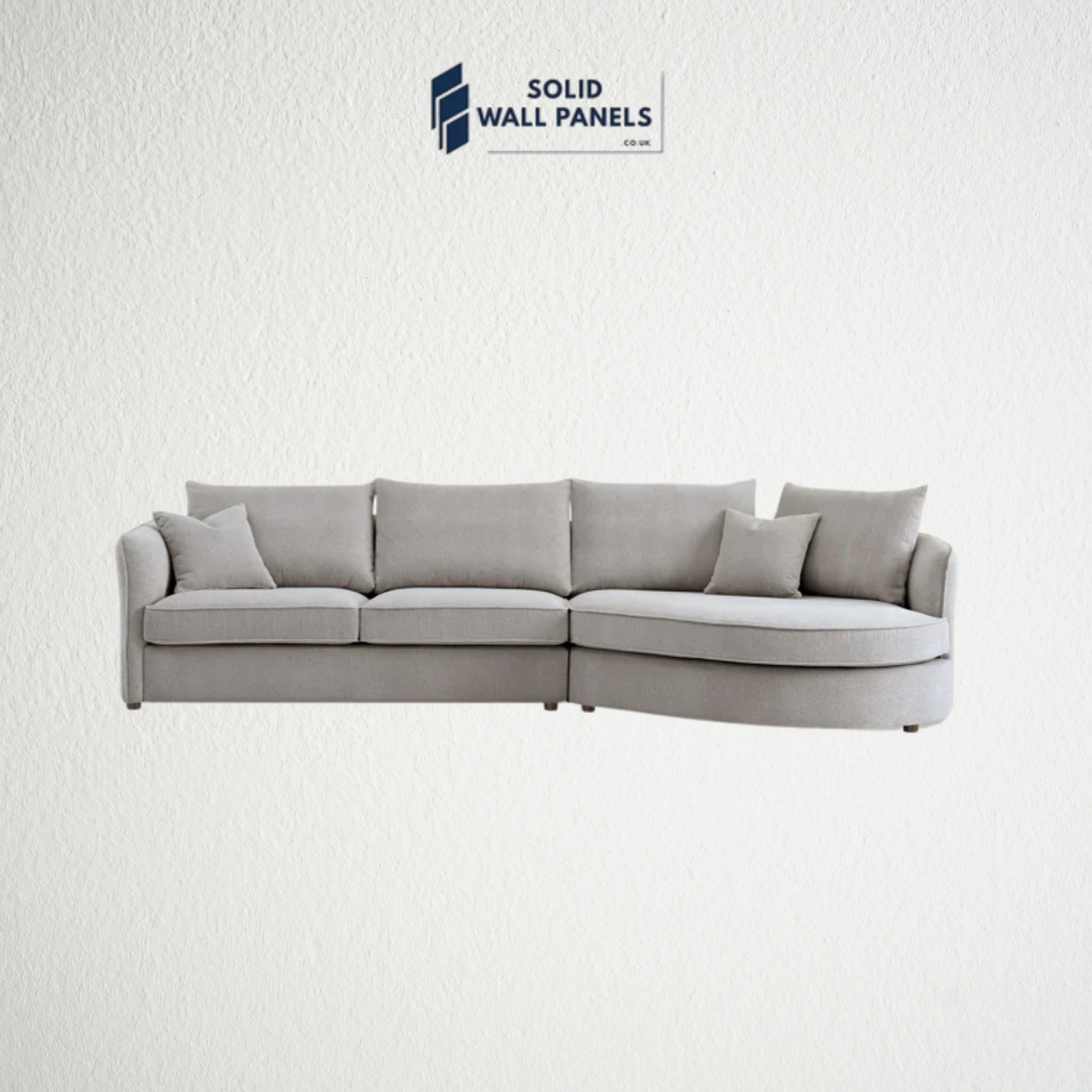 Rubin Corner Chaise – Pebble Boucle Fabric | Curved Modern Design