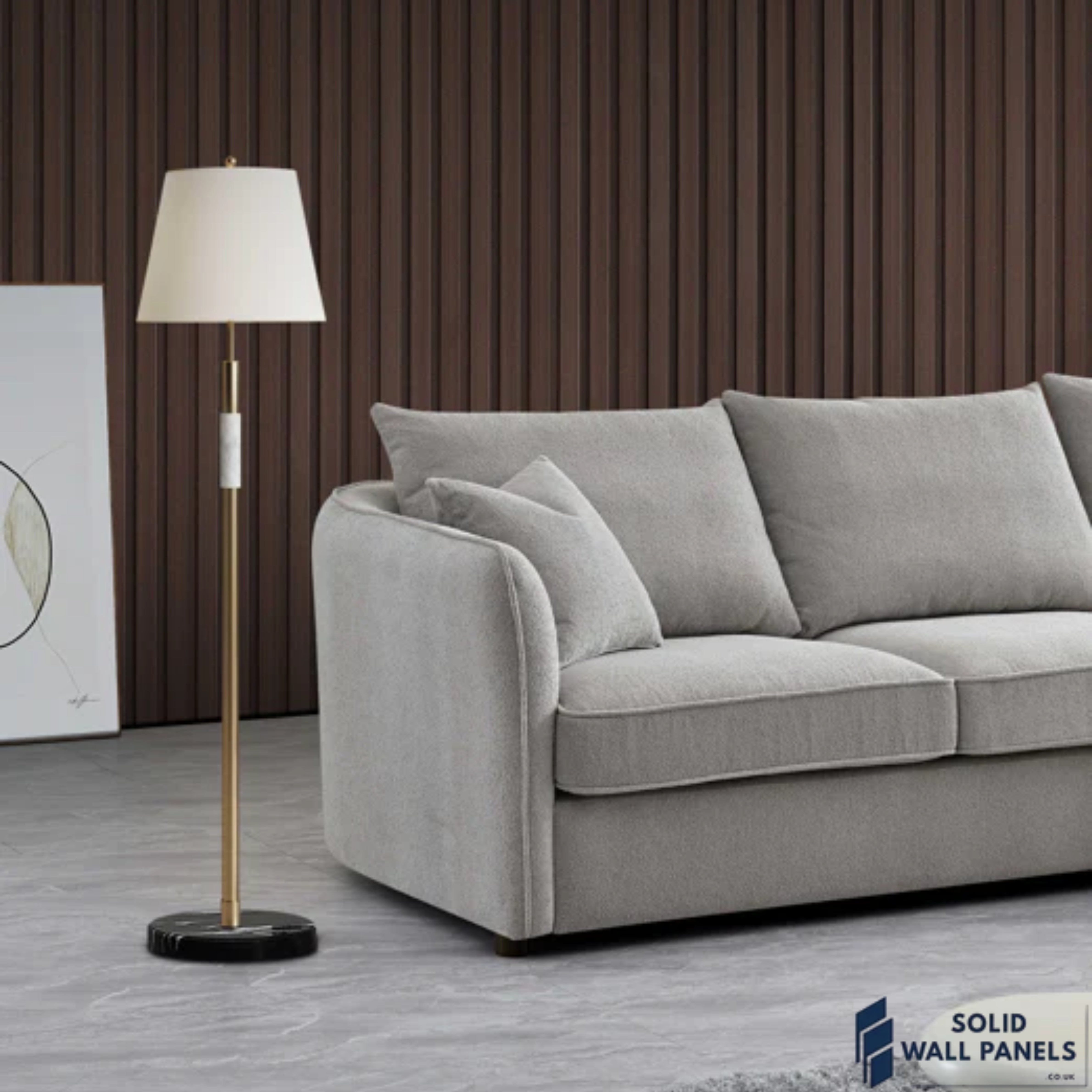 Rubin Corner Chaise – Pebble Boucle Fabric | Curved Modern Design