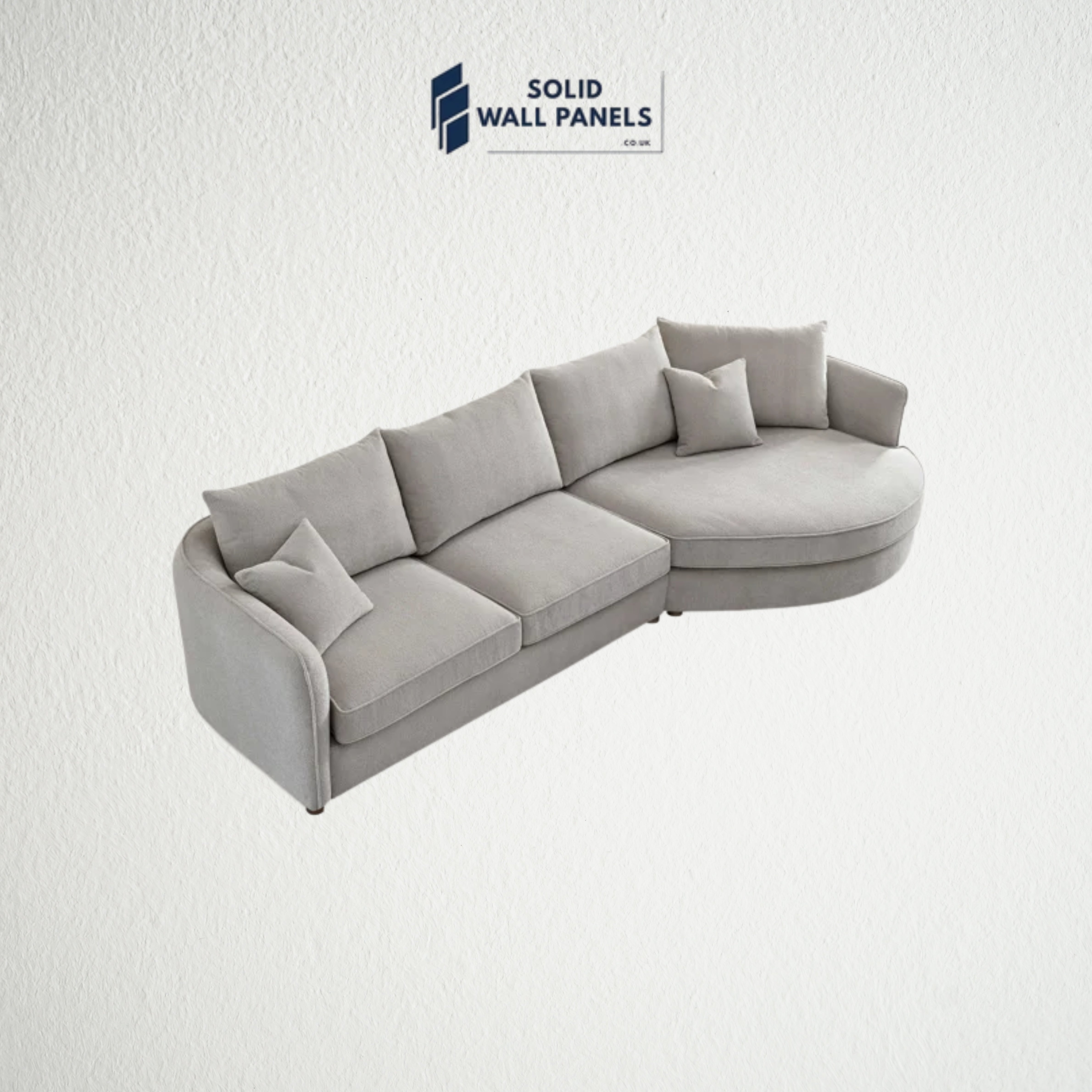 Rubin Corner Chaise – Pebble Boucle Fabric | Curved Modern Design