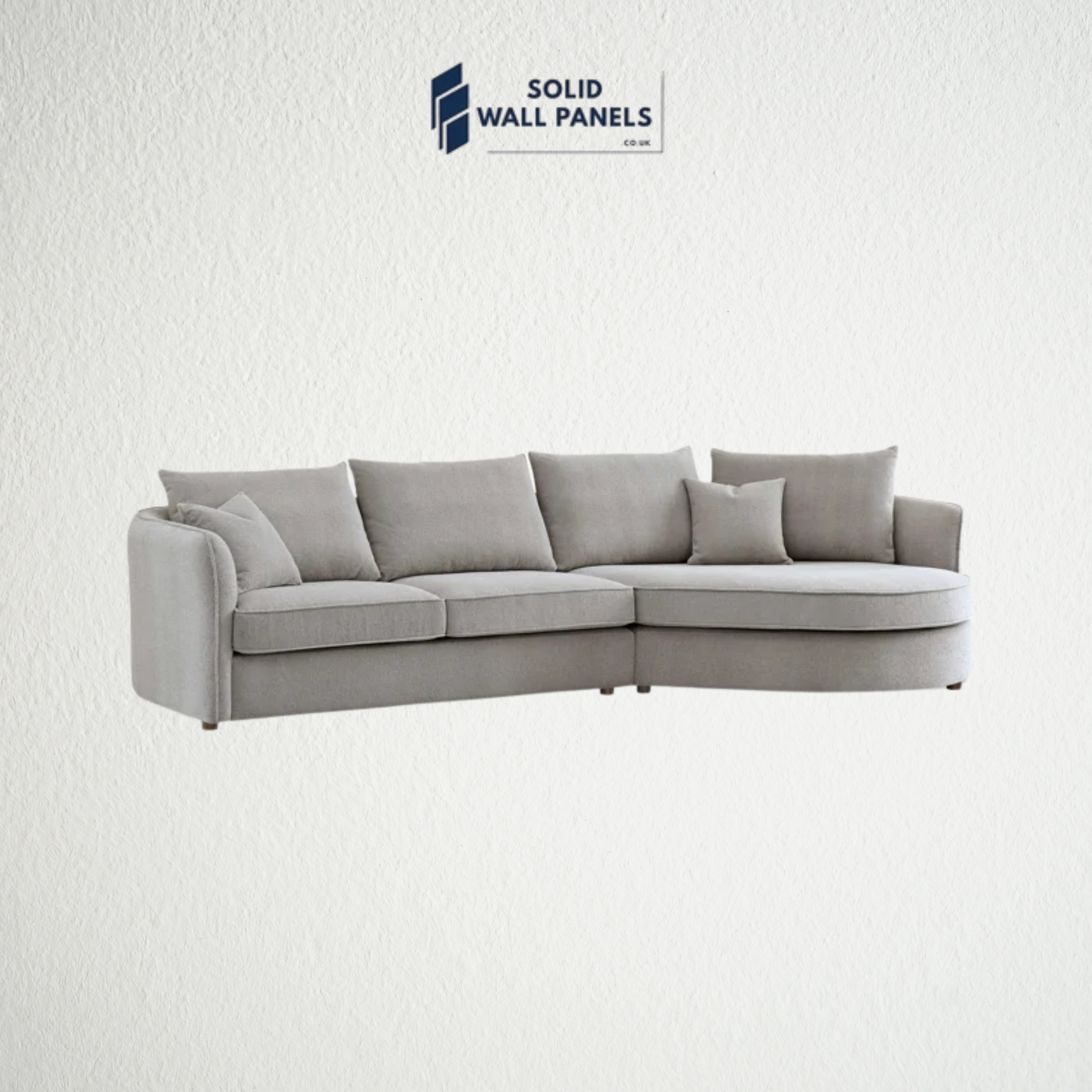 Rubin Corner Chaise – Pebble Boucle Fabric | Curved Modern Design