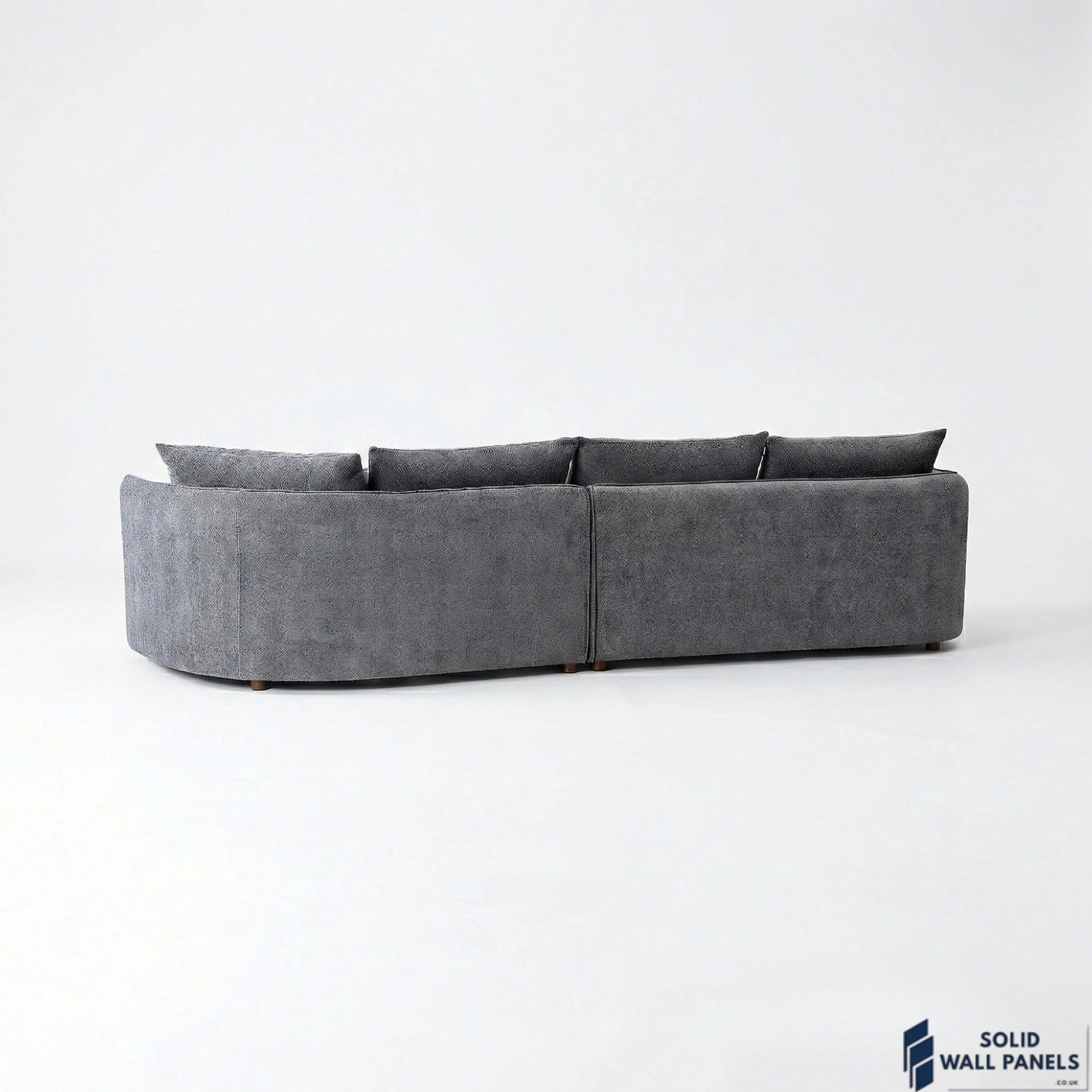 Rubin Bouclé Corner Sofa – Charcoal Grey Fabric | Right Hand Curved Chaise Design
