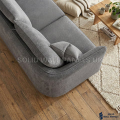 Rubin Bouclé Corner Sofa – Charcoal Grey Fabric | Right Hand Curved Chaise Design