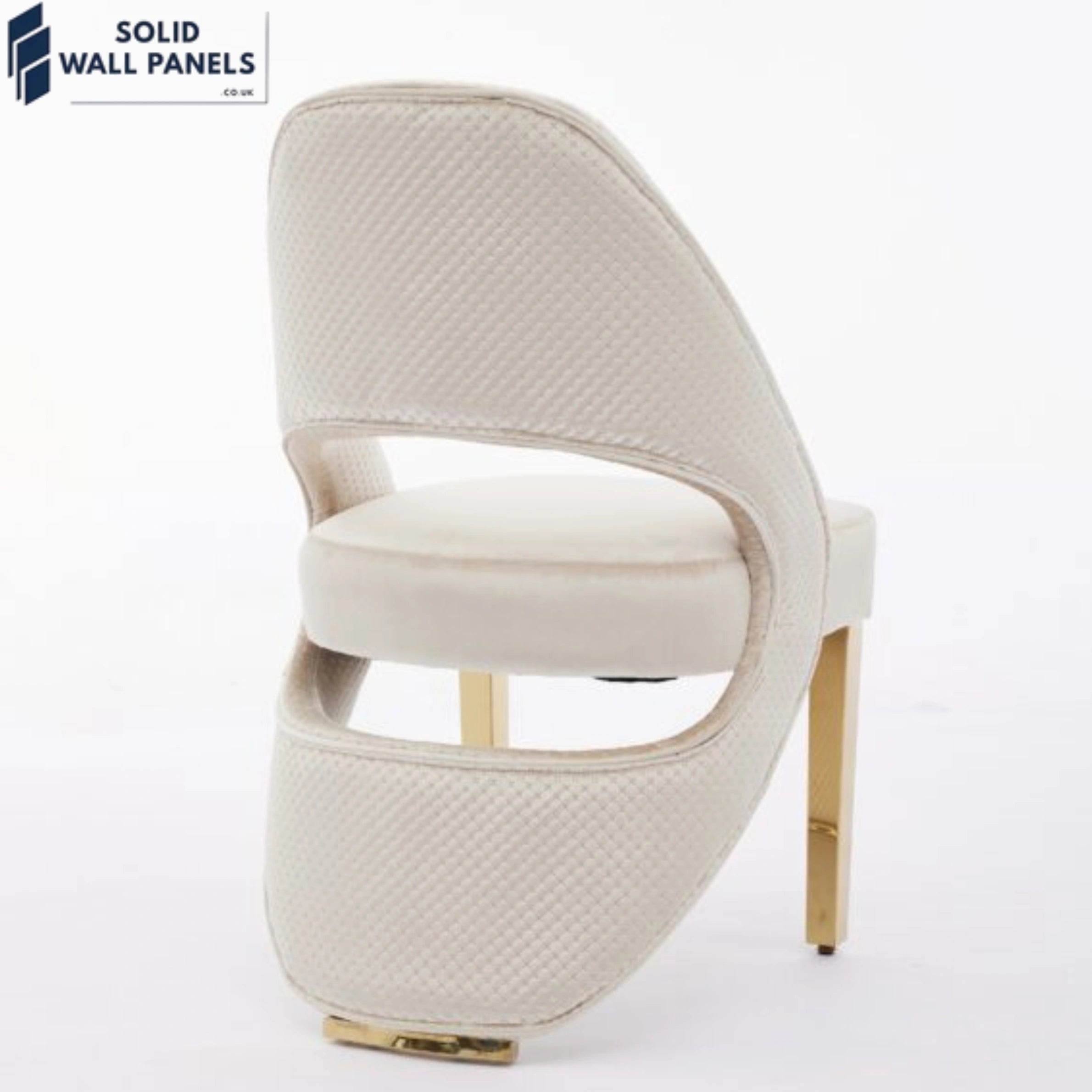Modern Santorini Dining Chair with Sleek Gold Legs | Fast UK Delivery