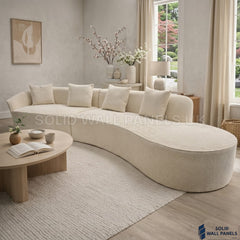 Siena Ivory Bouclé 5 Seater Curved Sofa – LH/RH Configuration | Modern Luxury Design