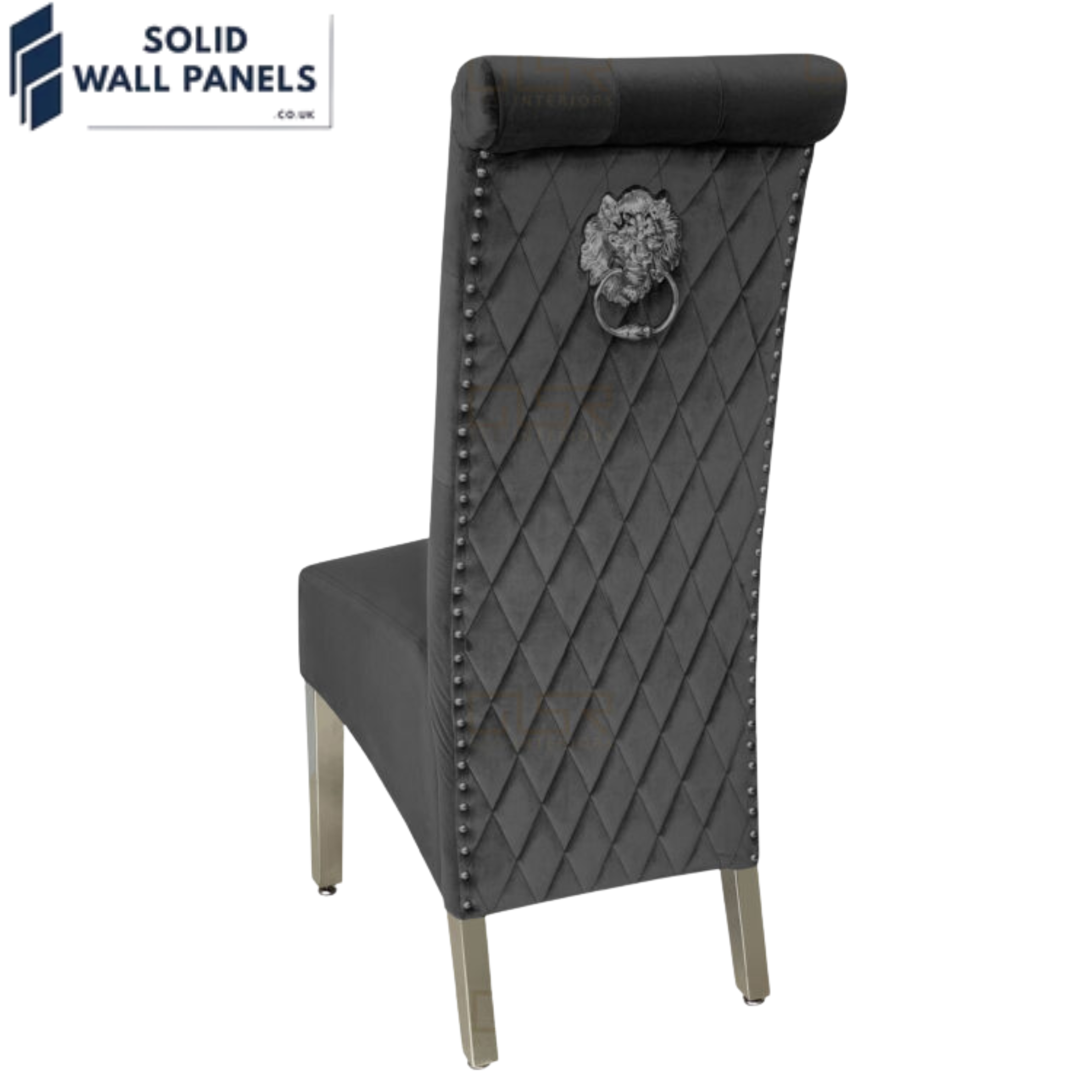 Sofia Chrome Leg Lion Knocker Dining Chairs – 5 Colours Available