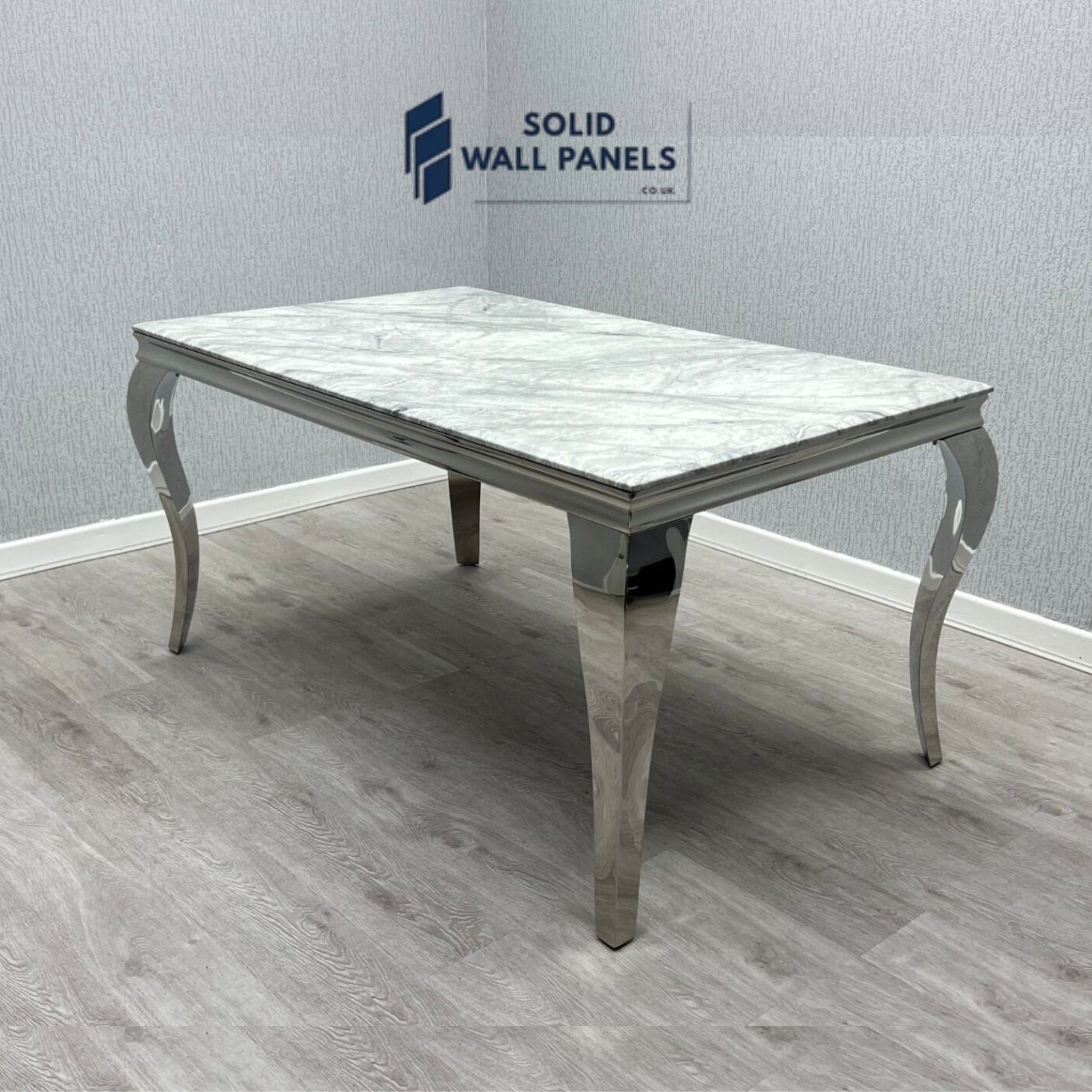 Sofia Grey & Silver Marble Dining Table – Round & Rectangle Sizes