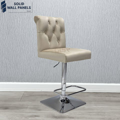 Sofia Velvet Bar Stool with Chrome Lion Knocker – Luxury Modern | Set of 2