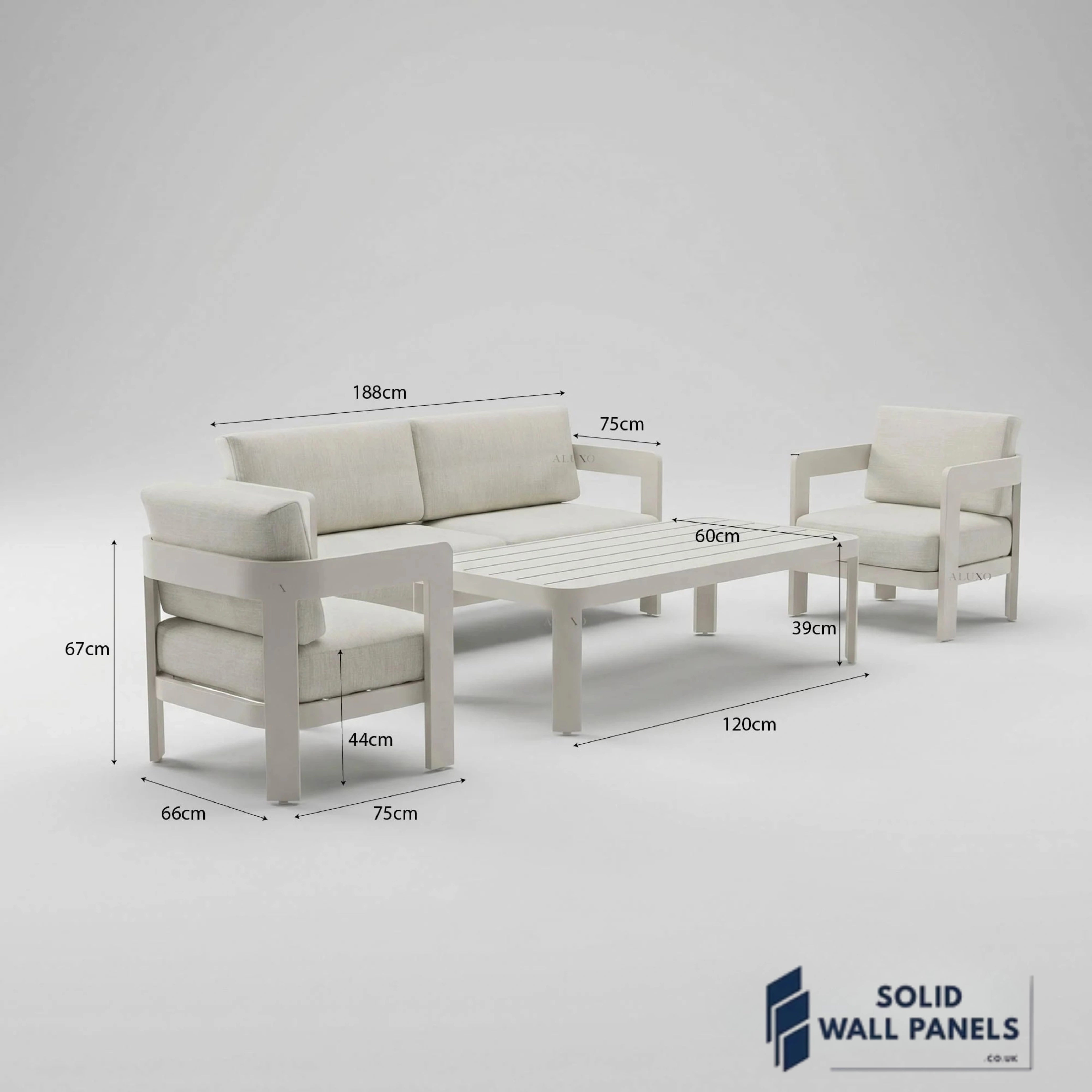 Sofia 5 Seater Aluminium Garden Lounge Set – Premium Outdoor Sofa Set with Coffee Table