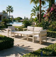 Sofia 5 Seater Aluminium Garden Lounge Set – Premium Outdoor Sofa Set with Coffee Table