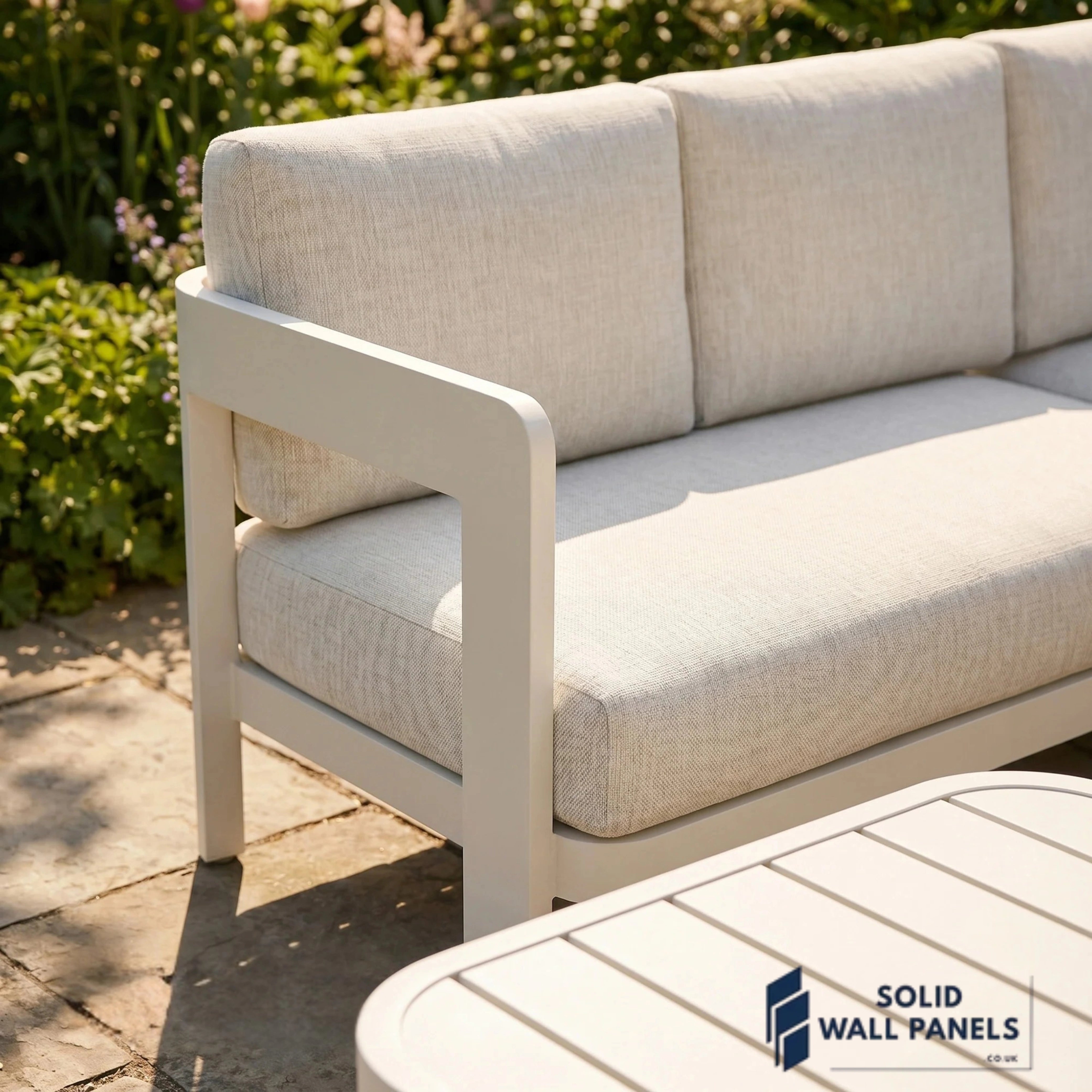Sofia 6 Seater Aluminium Corner Garden Sofa Set – Outdoor Lounge Furniture with Tables