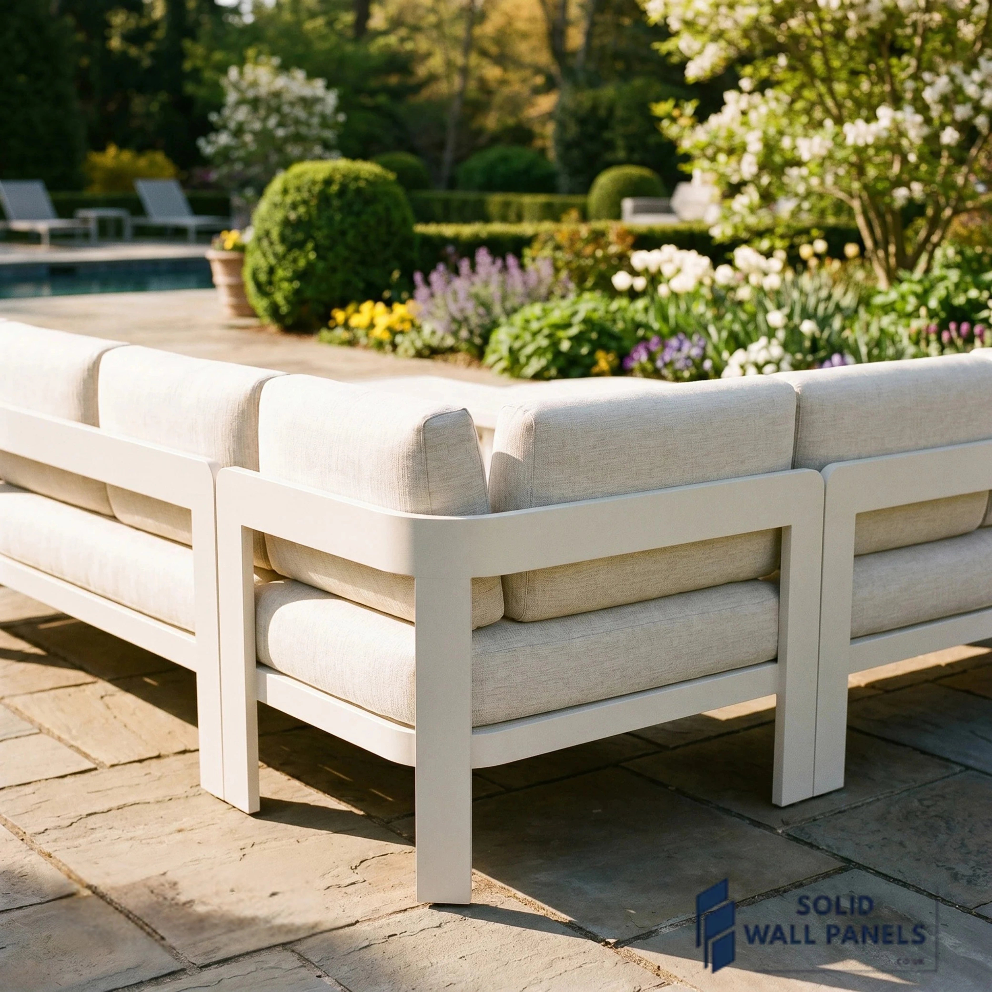 Sofia 6 Seater Aluminium Corner Garden Sofa Set – Outdoor Lounge Furniture with Tables