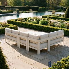 Sofia 6 Seater Aluminium Corner Garden Sofa Set – Outdoor Lounge Furniture with Tables