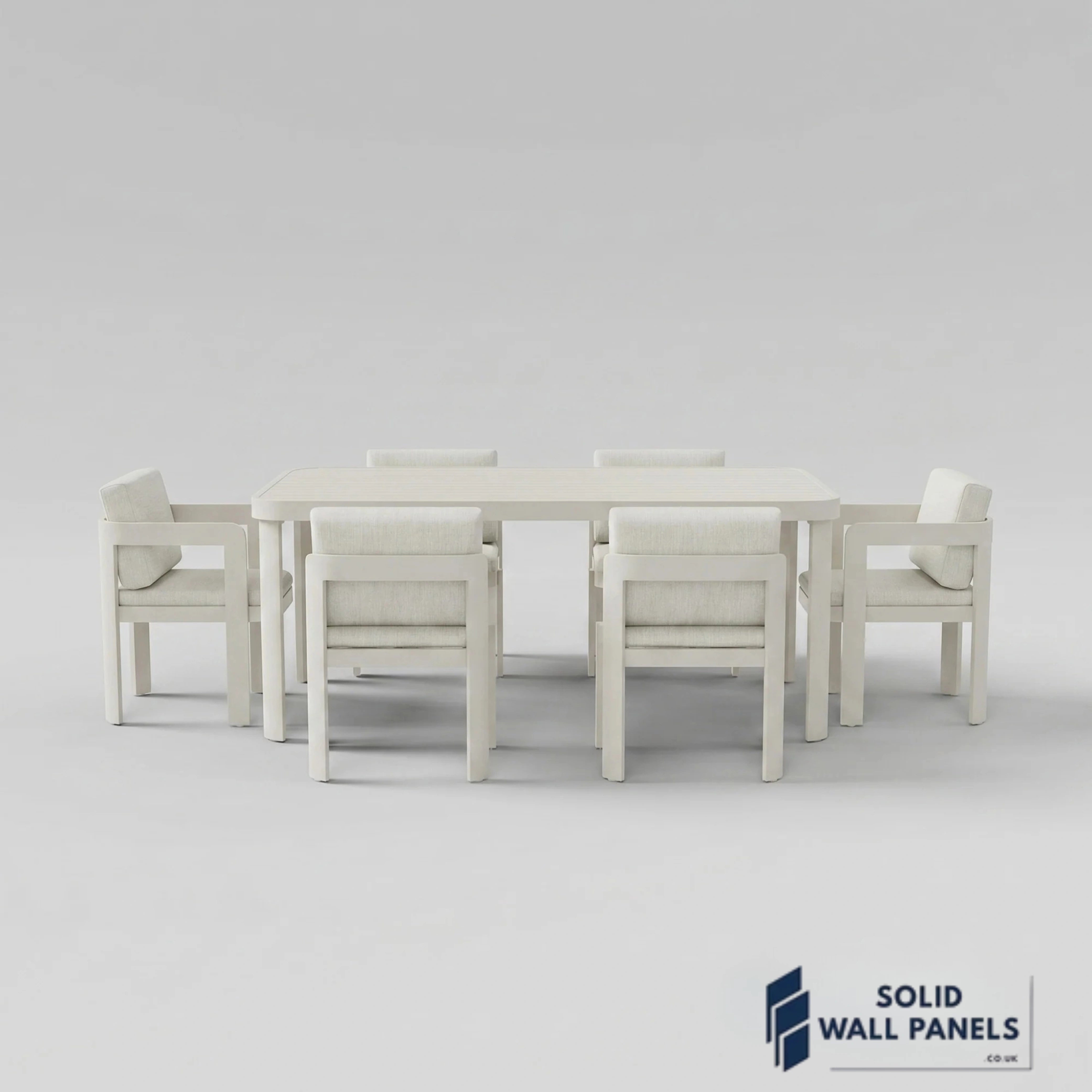 Sofia 6 Seater Aluminium Garden Dining Set – Taupe Outdoor Dining Table & Chairs