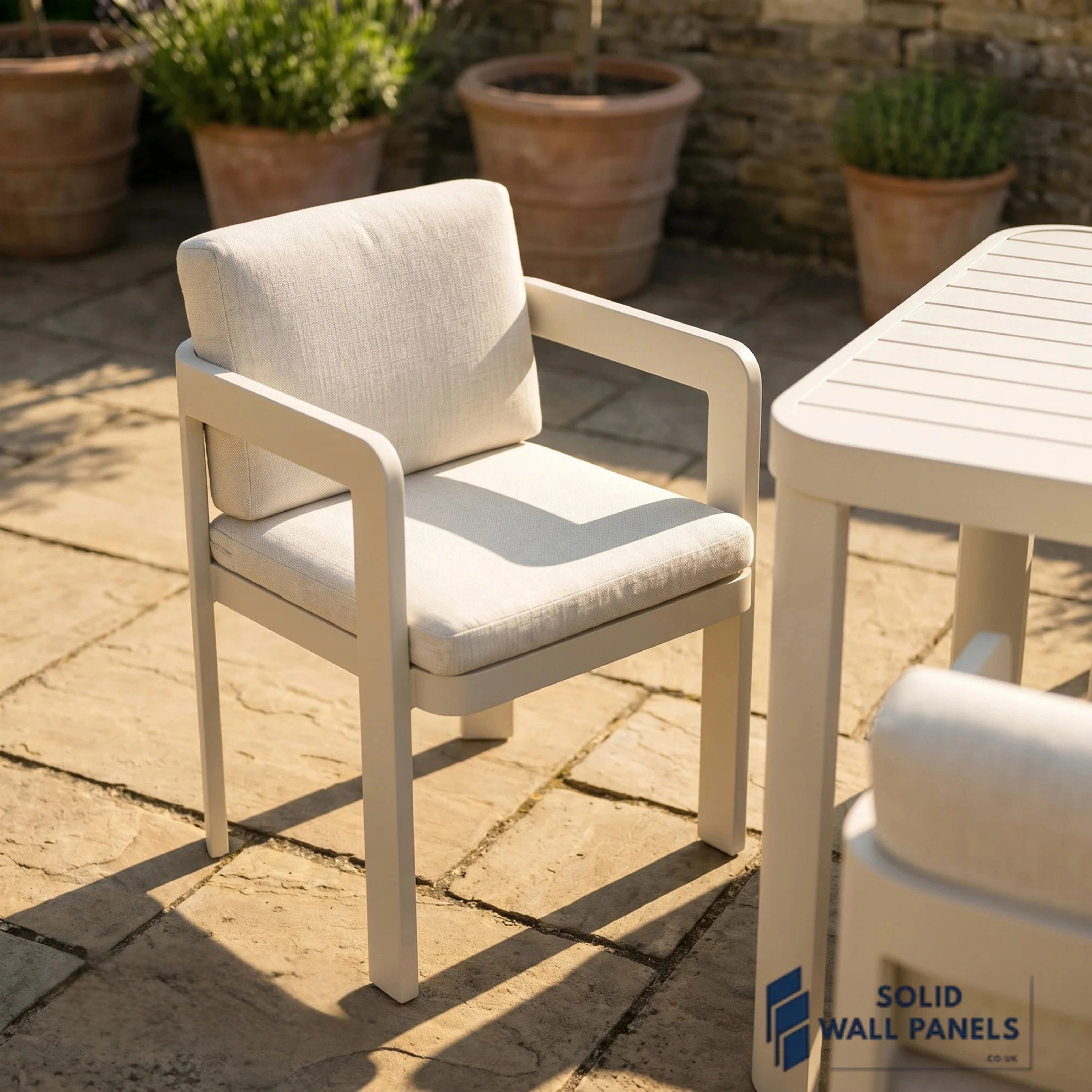 Sofia 6 Seater Aluminium Garden Dining Set – Taupe Outdoor Dining Table & Chairs
