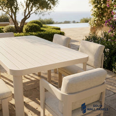 Sofia 6 Seater Aluminium Garden Dining Set – Taupe Outdoor Dining Table & Chairs