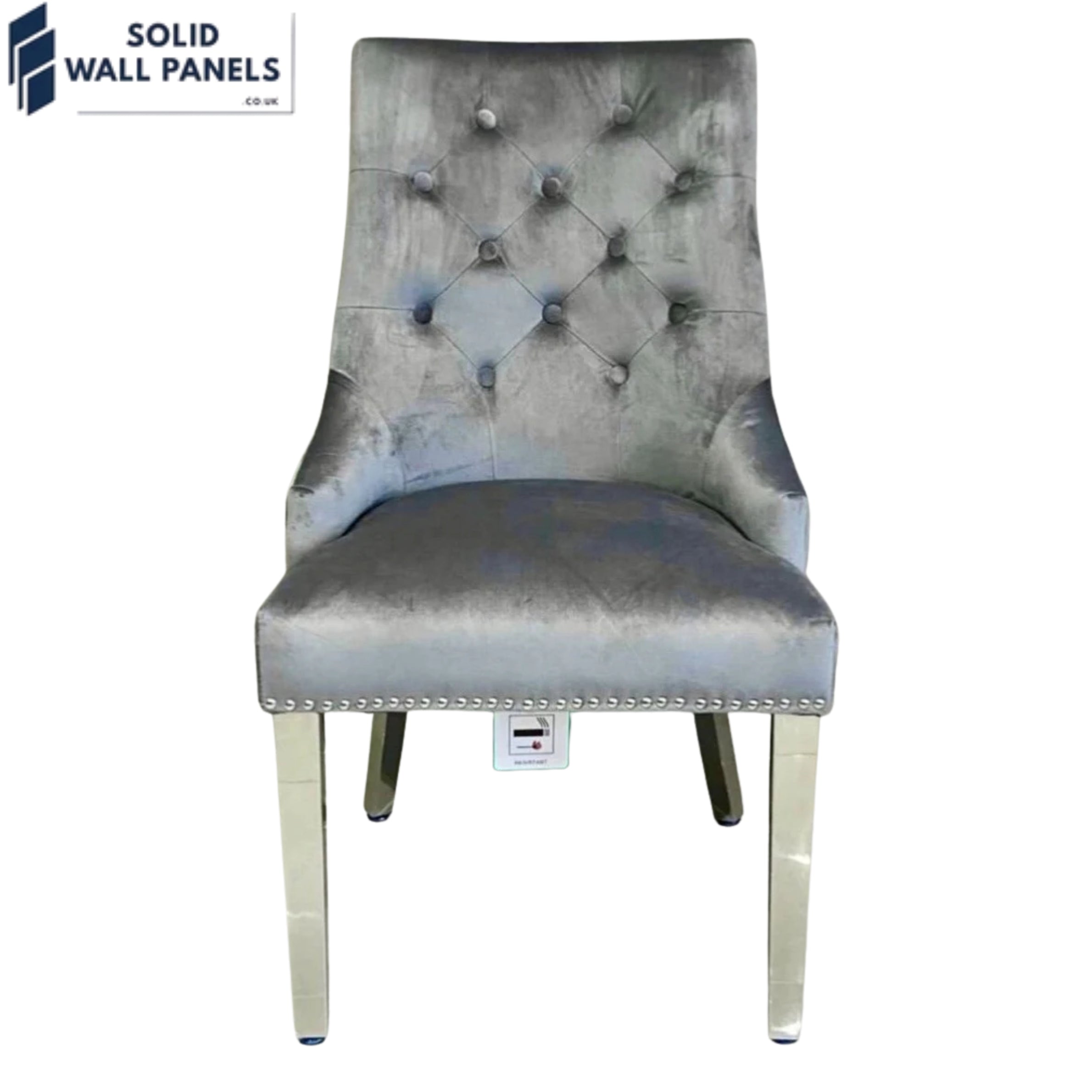 Majestic Velvet Dining Chair Set of 2 – Chrome Legs & Lion Knocker | Multiple Colours
