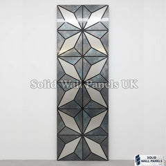 Premium Geometric Grey Glitter Acoustic Wall Panel 240×60cm (4 Pieces) | Solid Wall Panels UK