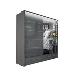 SYCYLIA 205cm Sliding Wardrobe with Mirror Door – Fast UK Delivery
