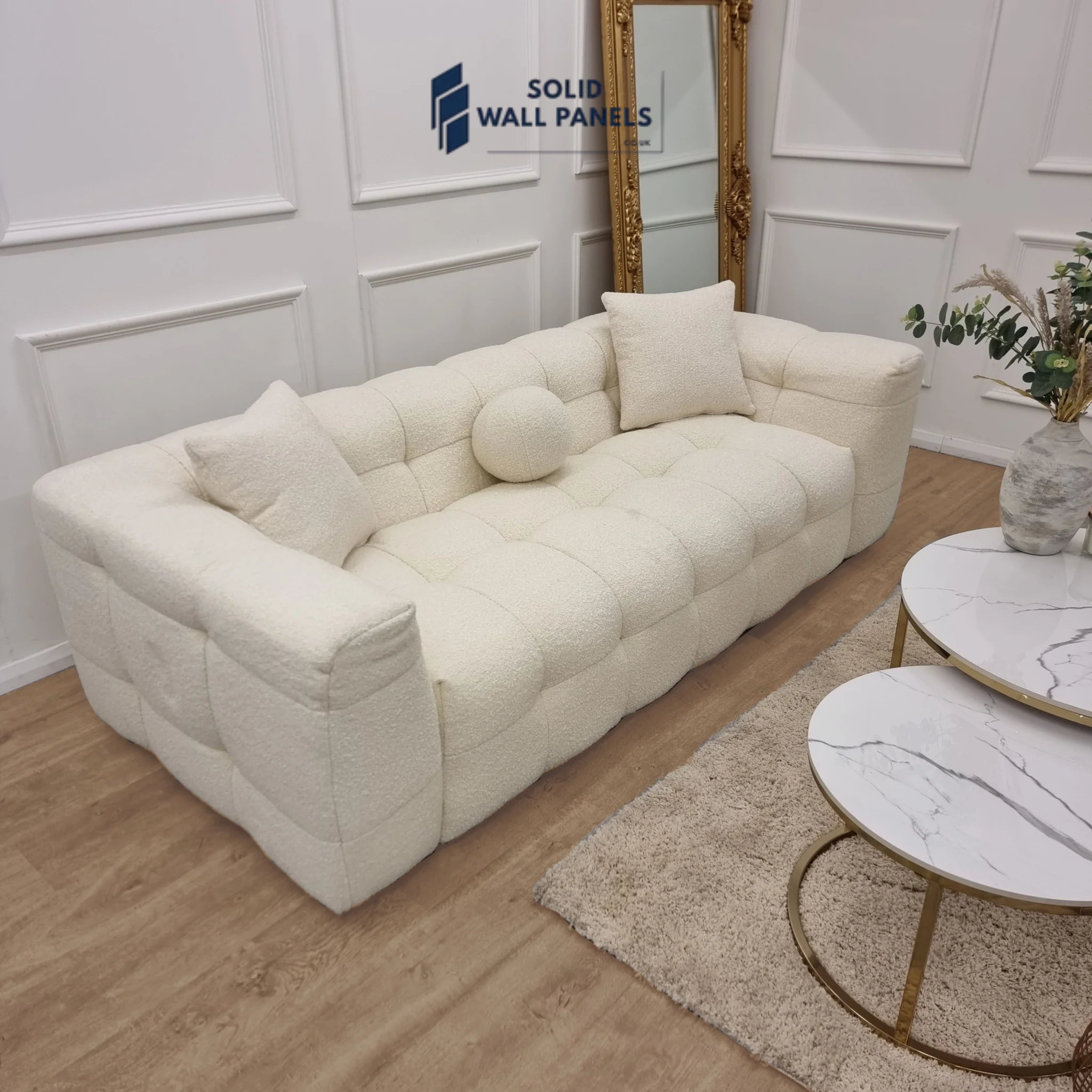 The Cream Bubble Boucle 3 Seater Sofa – Premium Comfort and Timeless Design