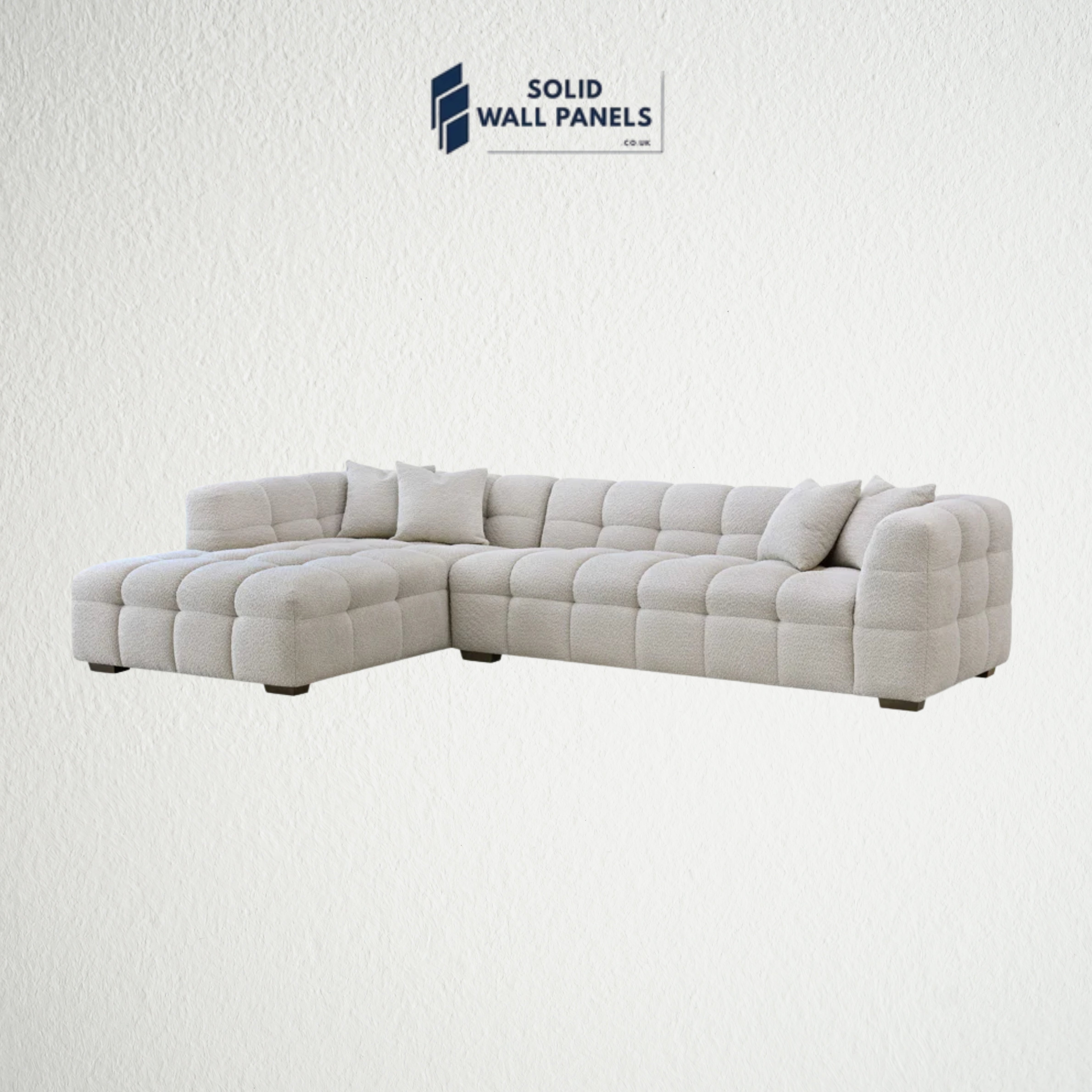 Tribeca Corner Sofa – Oatmeal Boucle Fabric | Modern Chesterfield Design