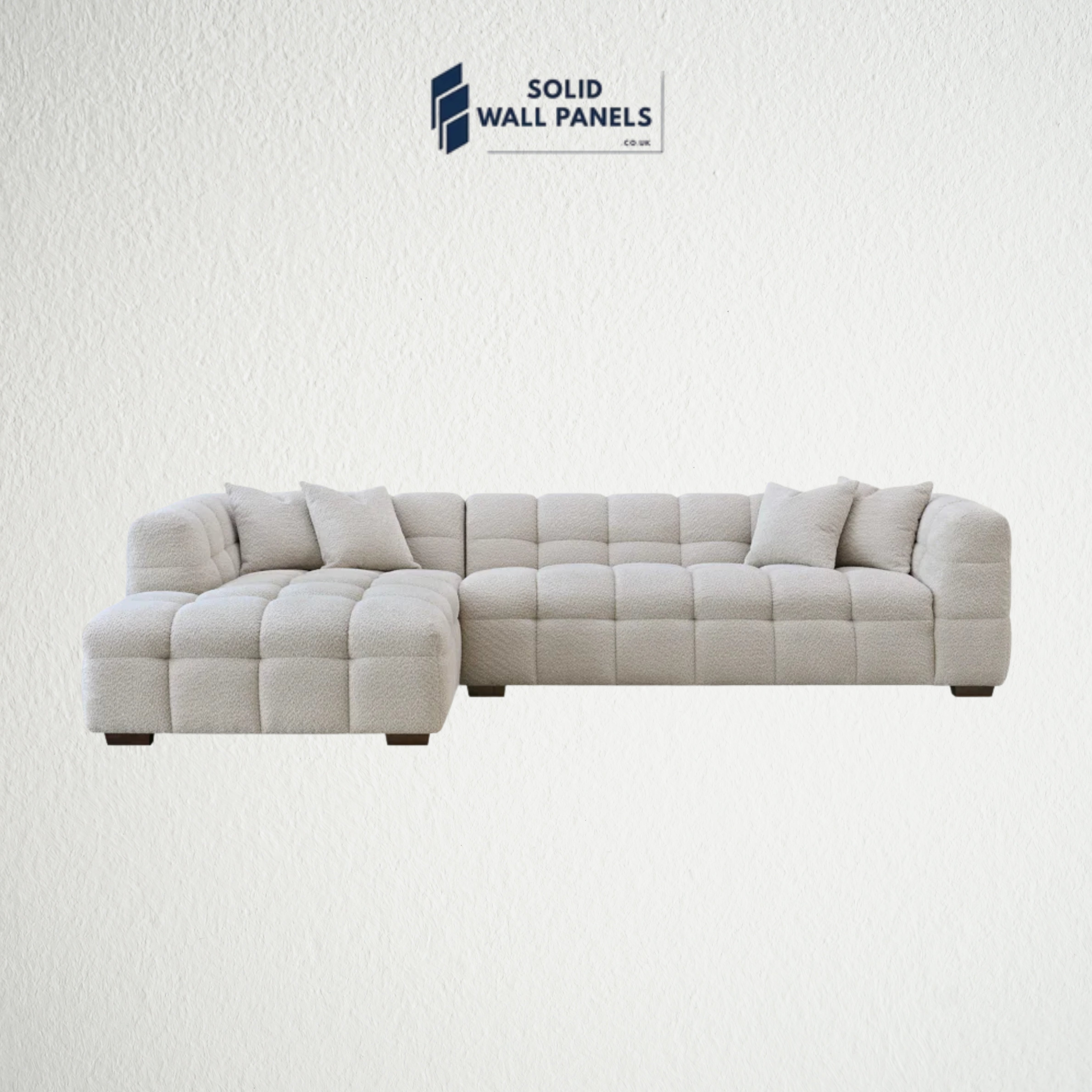 Tribeca Corner Sofa – Oatmeal Boucle Fabric | Modern Chesterfield Design