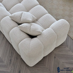 Tribeca Corner Sofa – Oatmeal Boucle Fabric | Modern Chesterfield Design