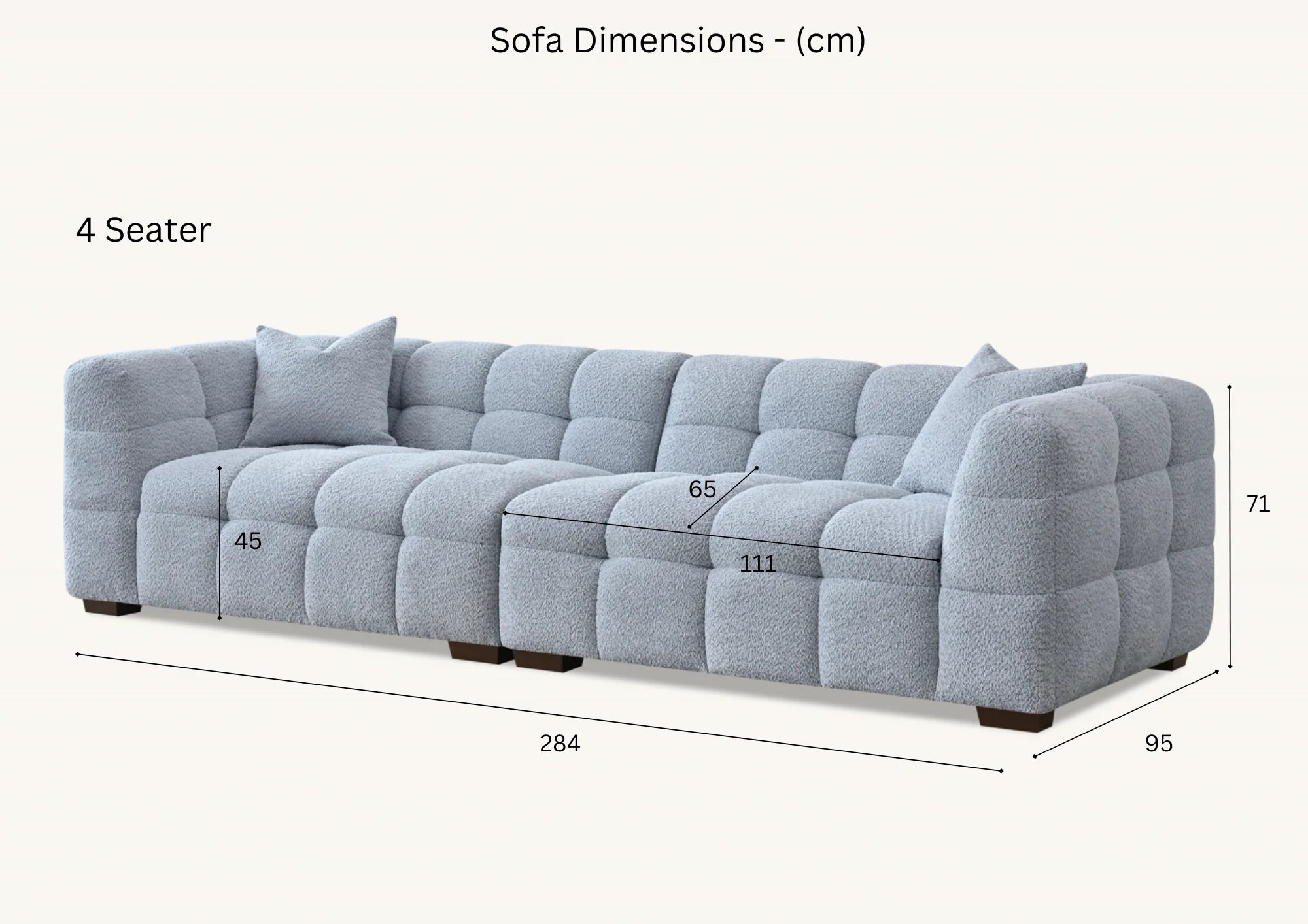 Tribeca Sofa Range – Pearl Boucle Fabric | Modern Chesterfield Design