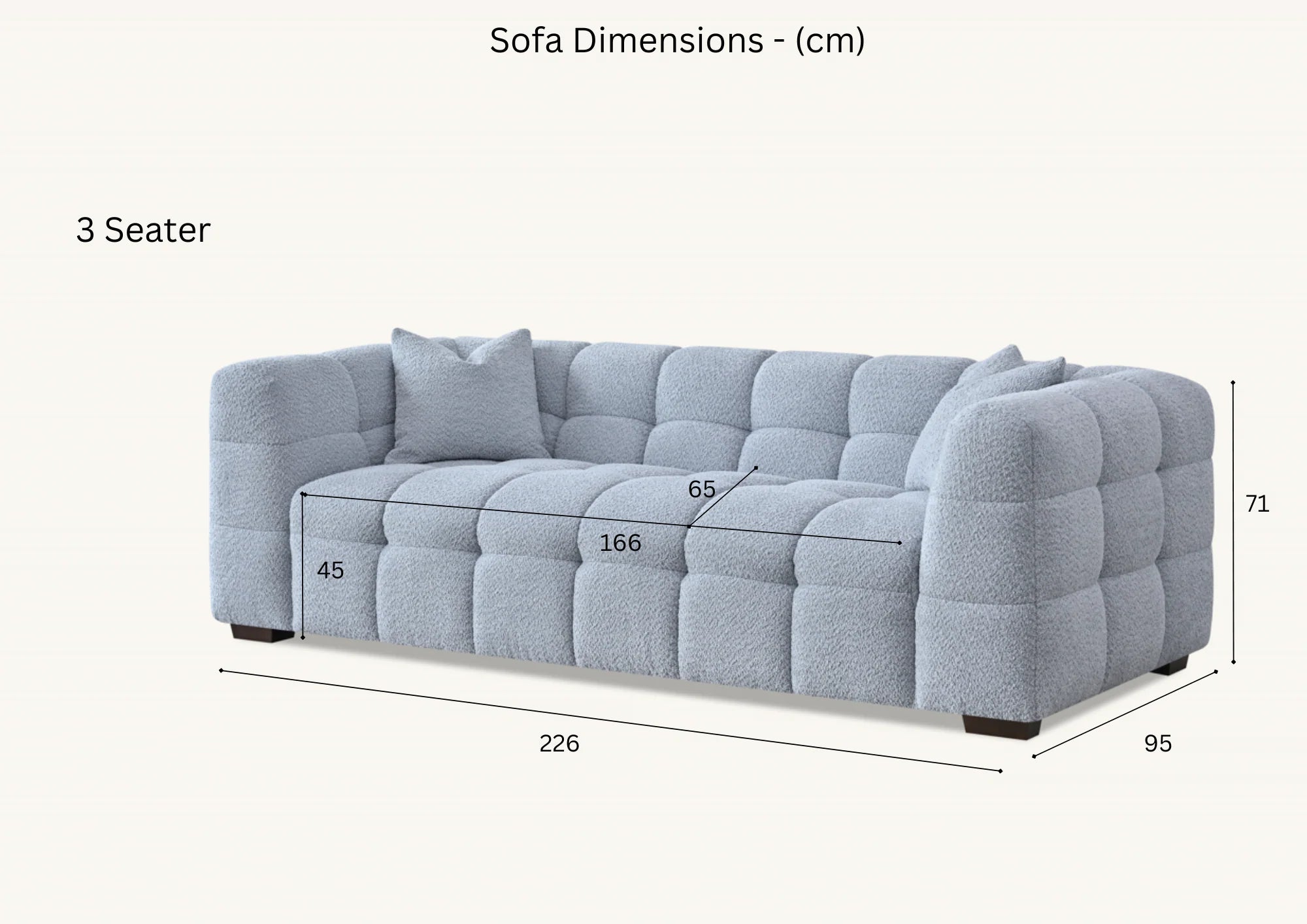Tribeca Sofa Range – Pearl Boucle Fabric | Modern Chesterfield Design