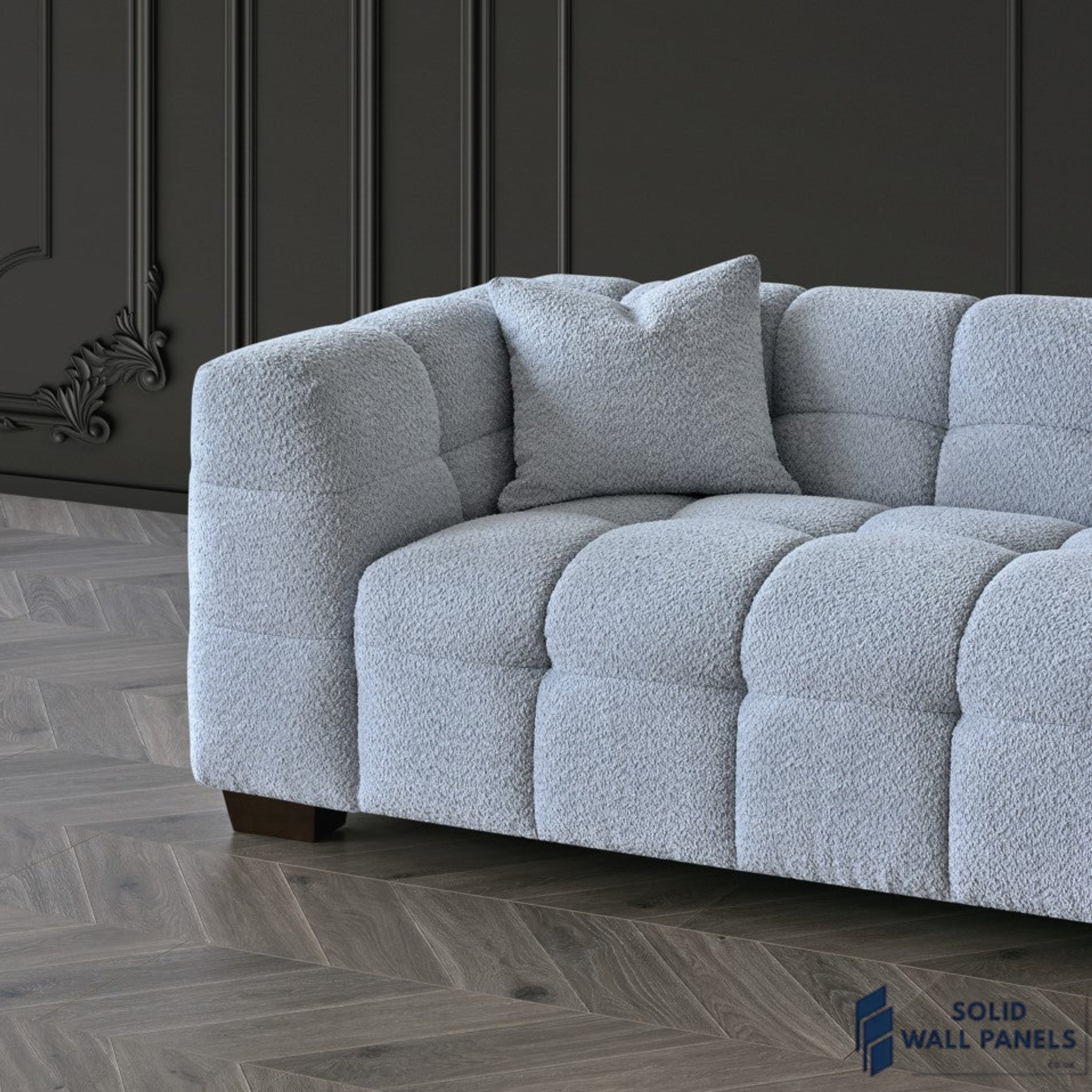 Tribeca Sofa Range – Pearl Boucle Fabric | Modern Chesterfield Design