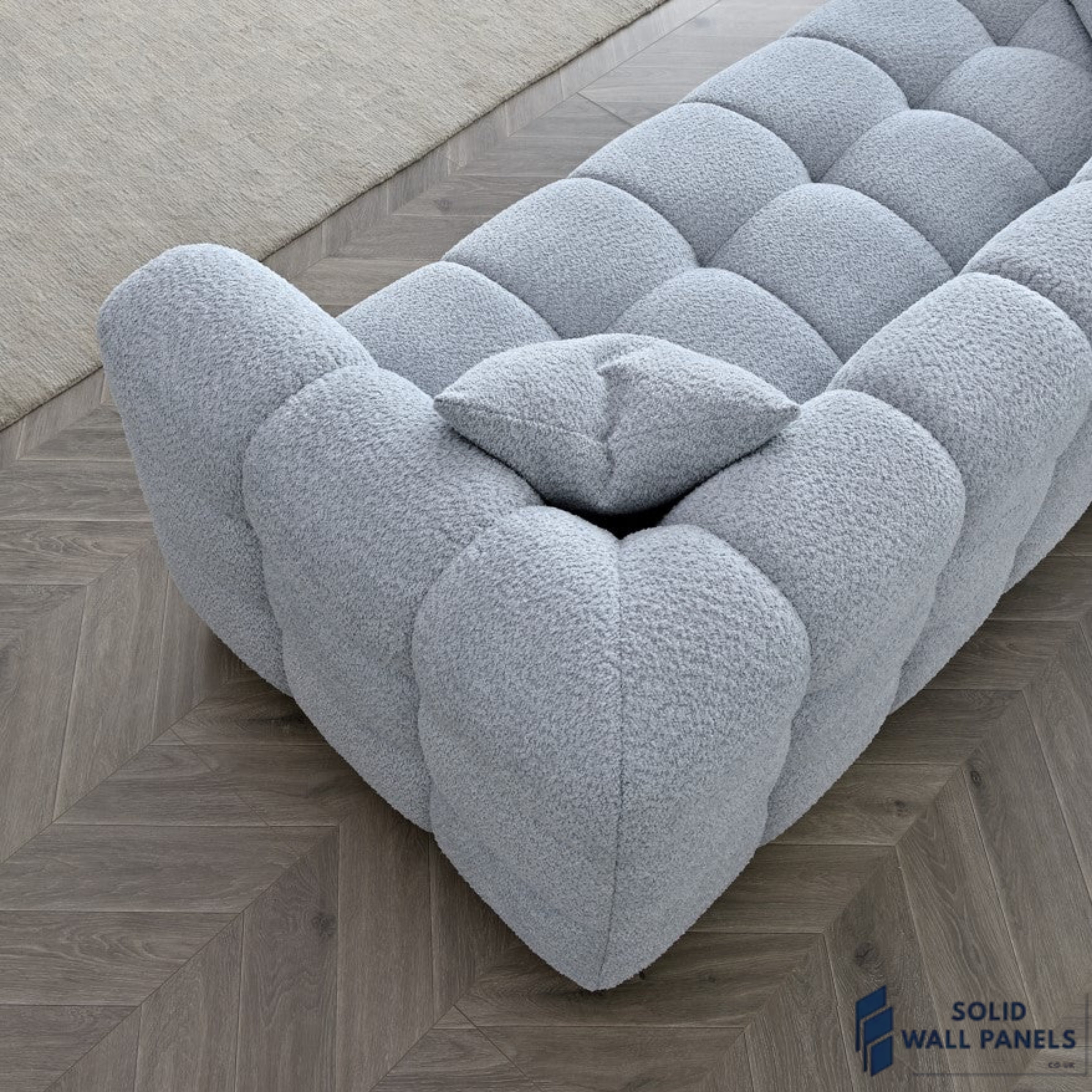 Tribeca Sofa Range – Pearl Boucle Fabric | Modern Chesterfield Design