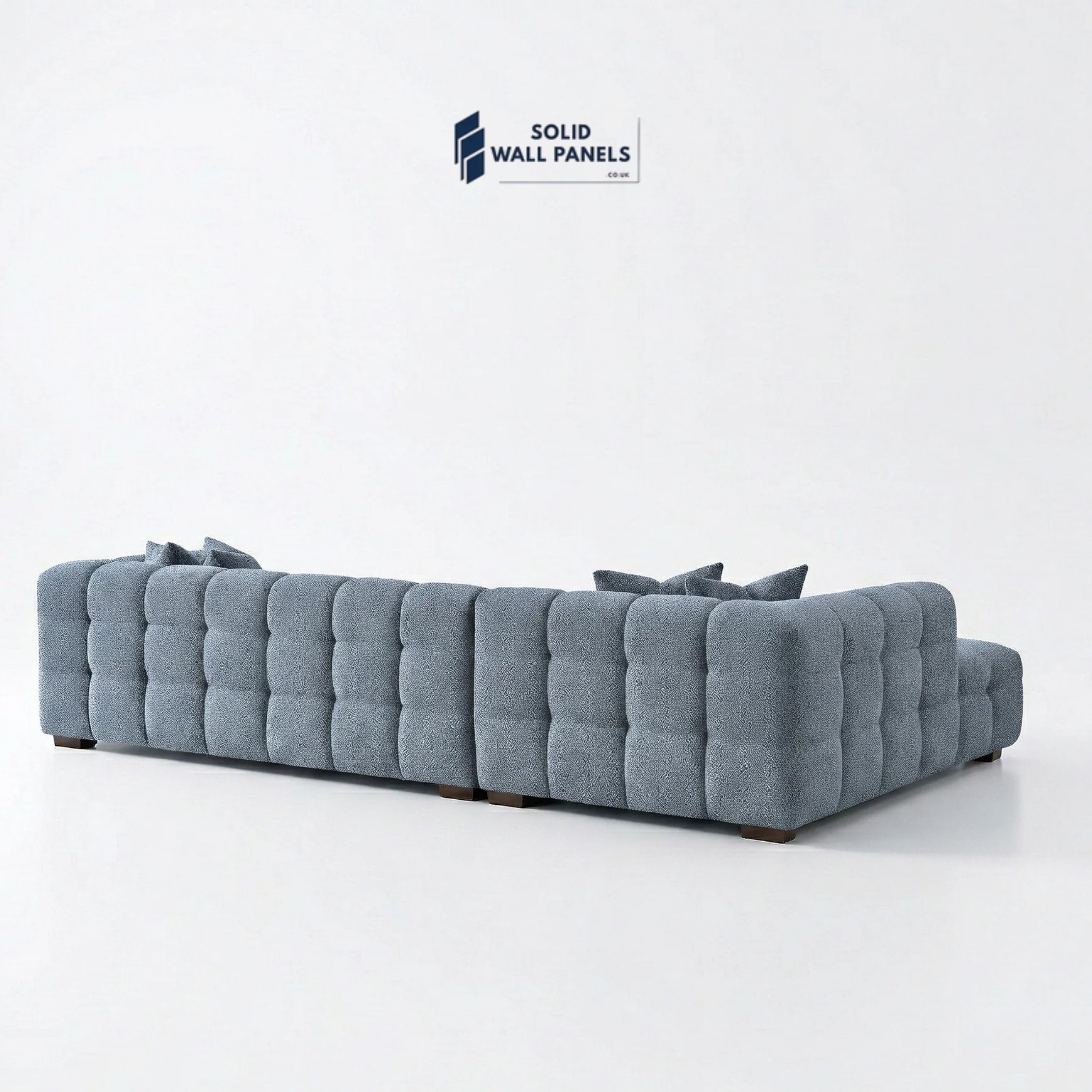 Tribeca Bubble Corner Sofa RHF / LHF & Matching Footstool – Iron Grey Bouclé | Modern Chesterfield Design