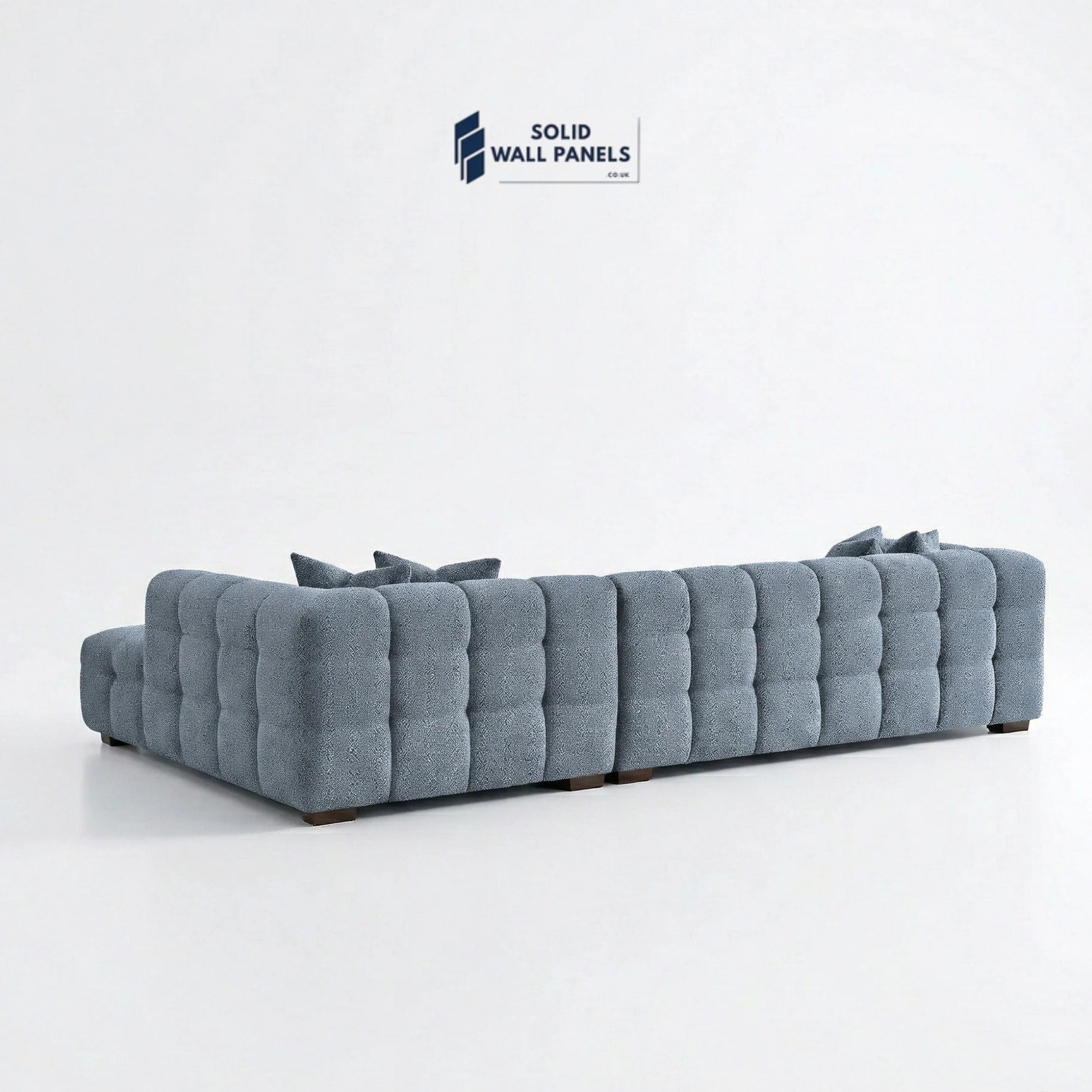 Tribeca Bubble Corner Sofa RHF / LHF & Matching Footstool – Iron Grey Bouclé | Modern Chesterfield Design