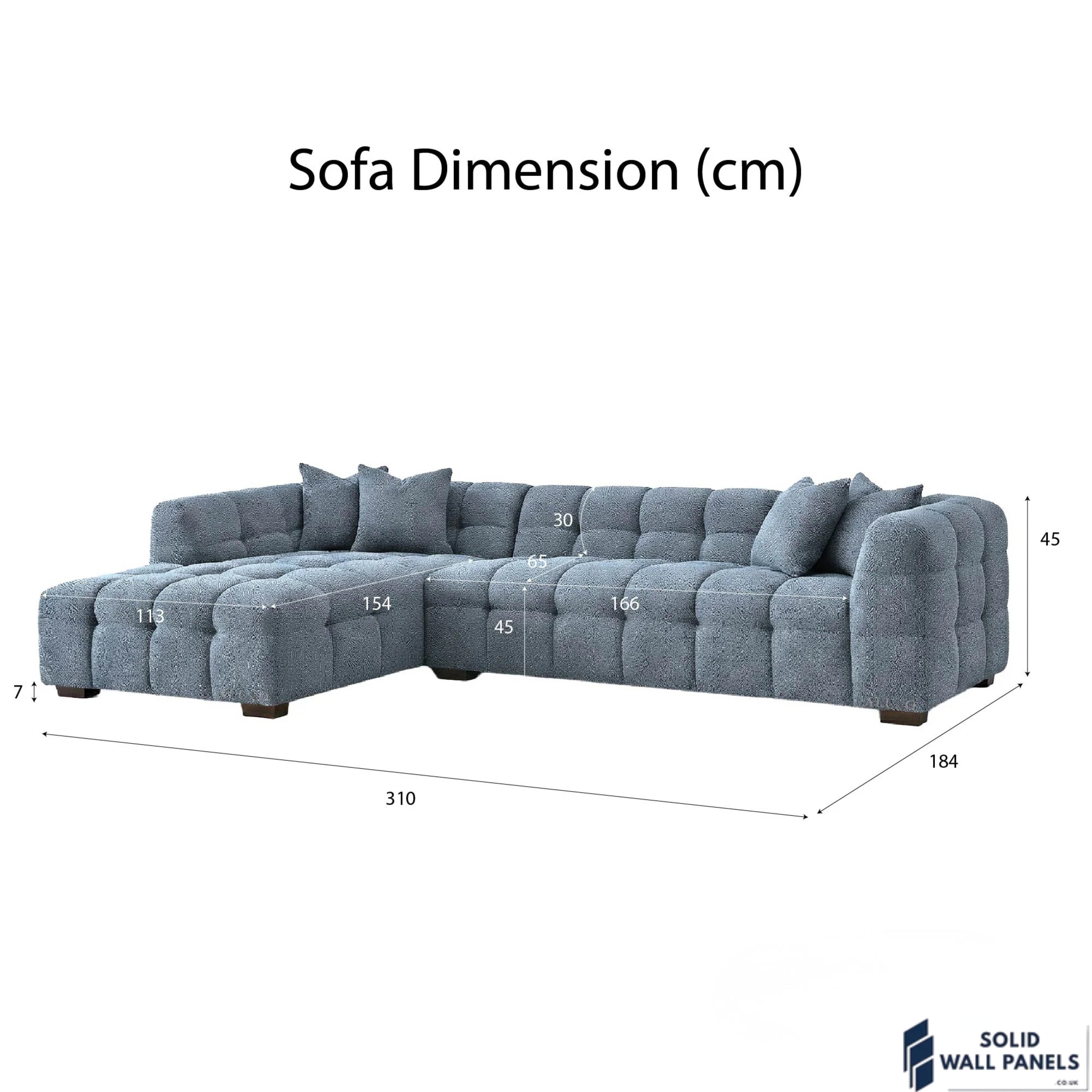 Tribeca Bubble Corner Sofa RHF / LHF & Matching Footstool – Iron Grey Bouclé | Modern Chesterfield Design