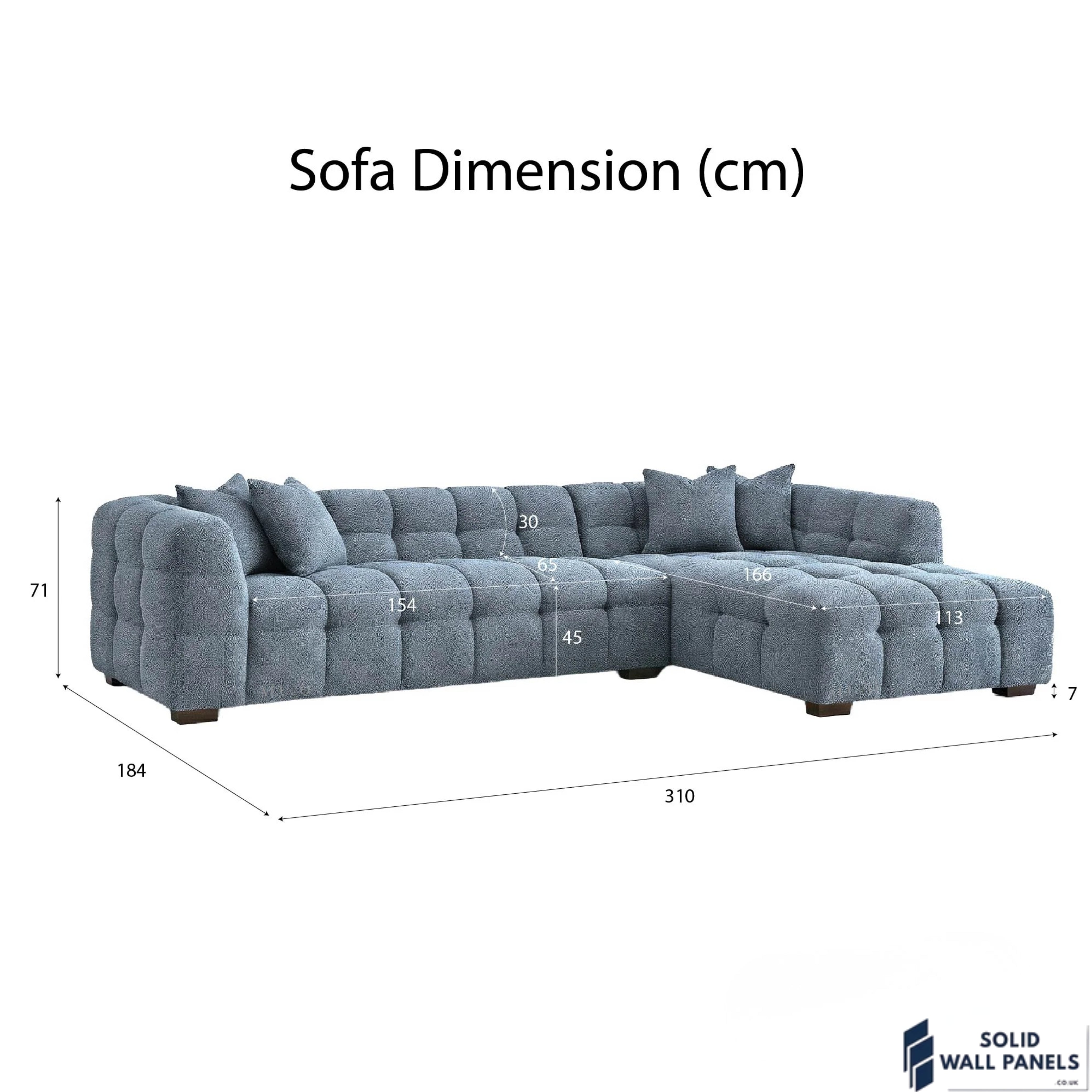 Tribeca Bubble Corner Sofa RHF / LHF & Matching Footstool – Iron Grey Bouclé | Modern Chesterfield Design