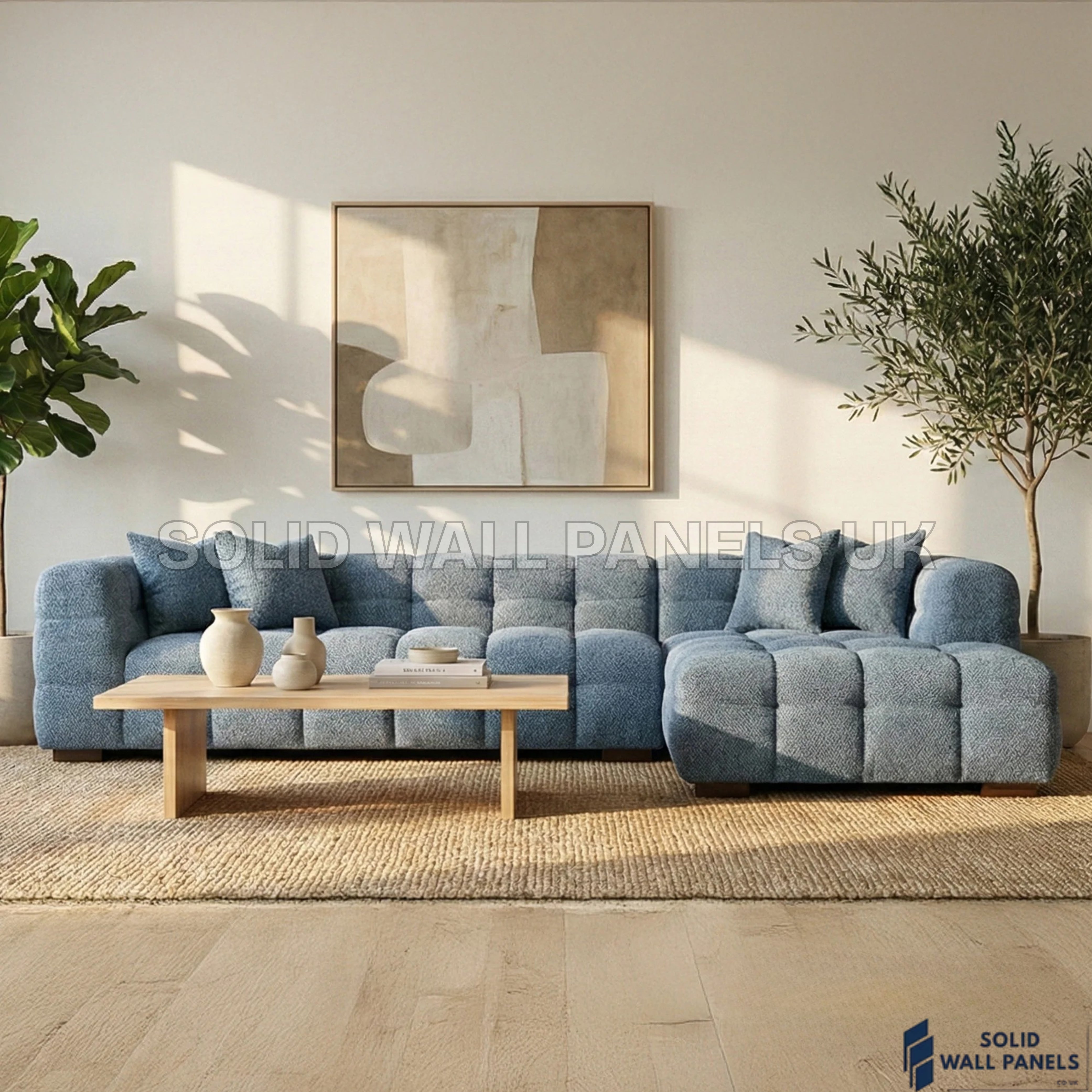Tribeca Bubble Corner Sofa RHF / LHF & Matching Footstool – Iron Grey Bouclé | Modern Chesterfield Design
