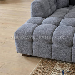 Tribeca Bubble Corner Sofa RHF / LHF & Matching Footstool – Iron Grey Bouclé | Modern Chesterfield Design