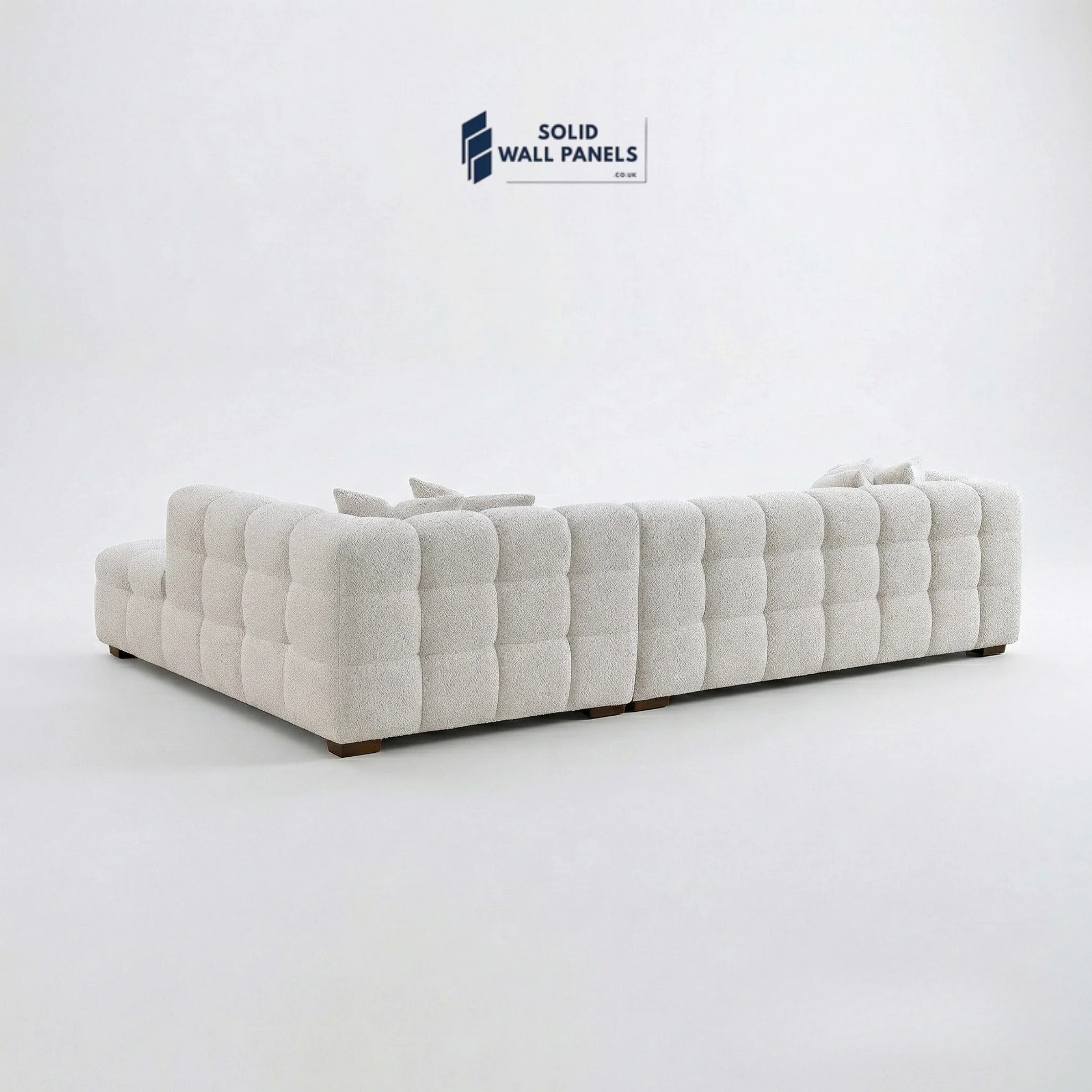 Tribeca Bubble Right Hand Facing Corner Sofa – Oatmeal Beige Bouclé | Modern Chesterfield Design