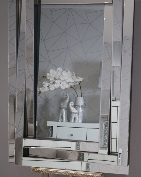 Vertigo Mirror – 120x80cm Geometric Mirror | Modern & Stylish | Solid Wall Panels