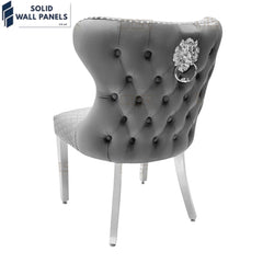 Valentino Lion Knocker Velvet Dining Chairs – Luxury Modern Design