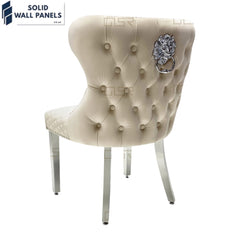 Valentino Lion Knocker Velvet Dining Chairs – Luxury Modern Design
