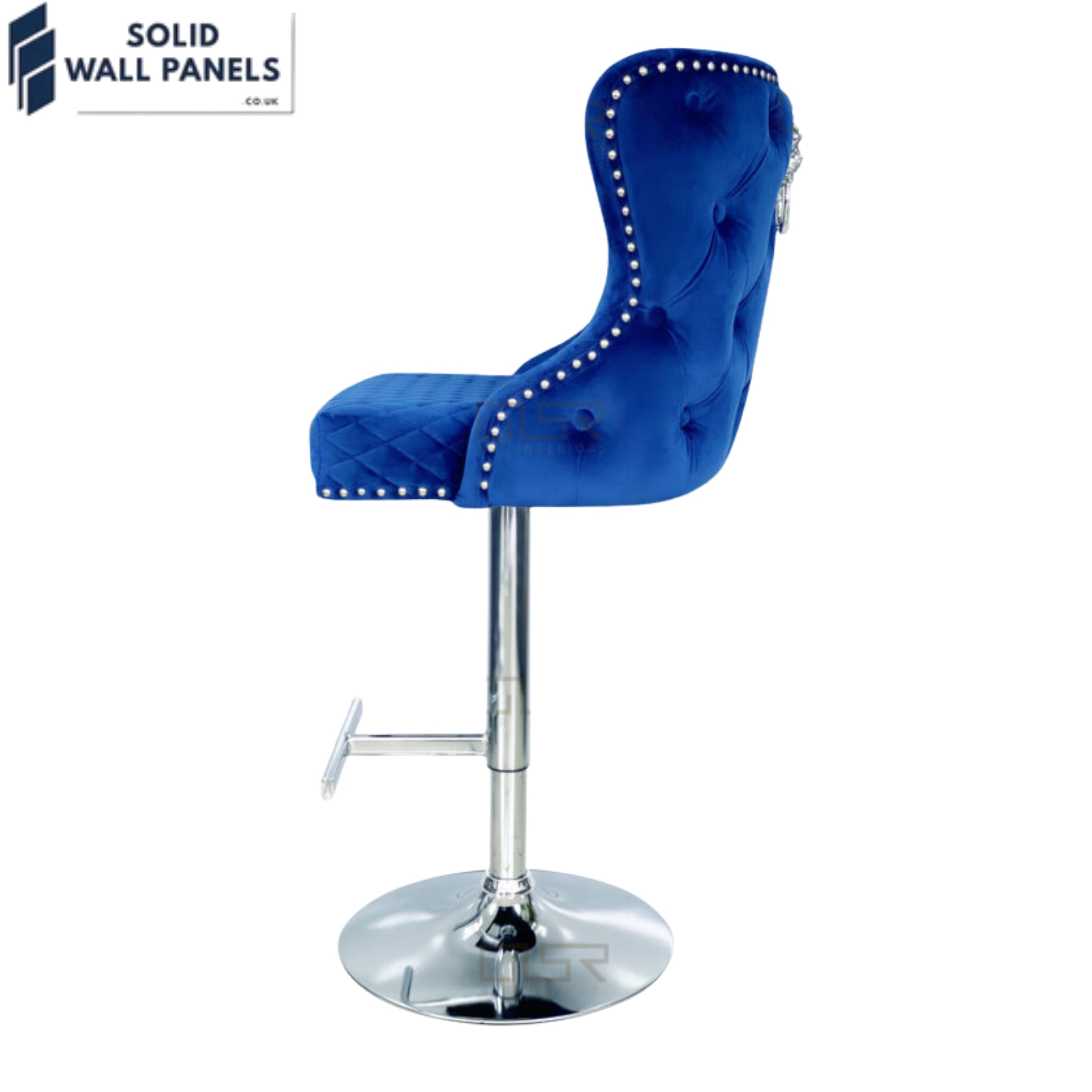 Premium Valentino Velvet Bar Stool Lion Knocker Set of 2 – Luxury Modern Design