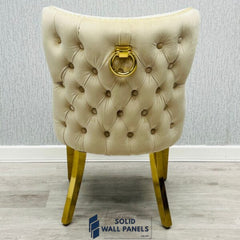 Valentino Velvet Gold Ring Knocker Dining Chairs | 2 Colours Available